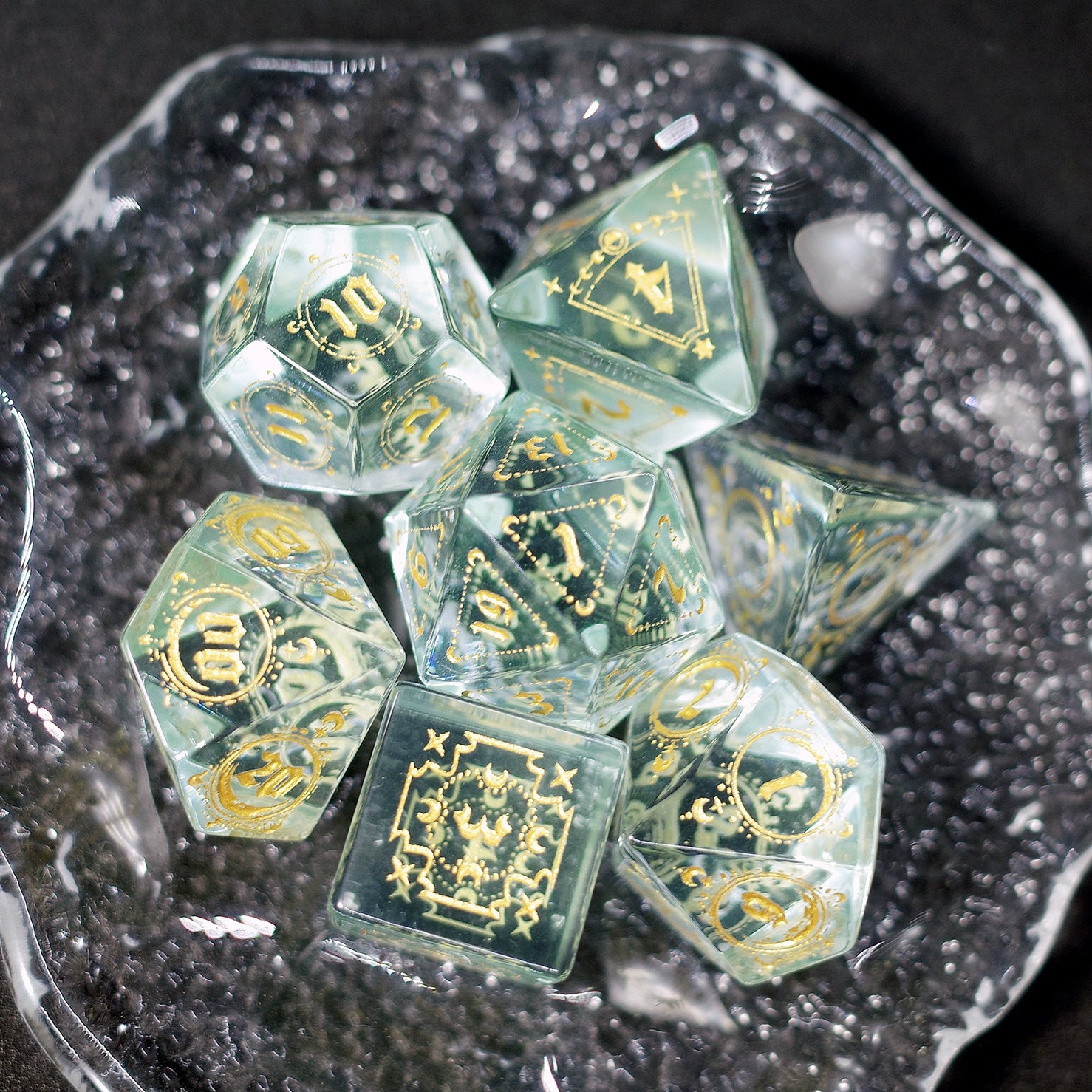 Light Green Zircon Gem Dice COC Dragons And Dungeons Dnd TRPG Warhammer Dice - Masters Dice