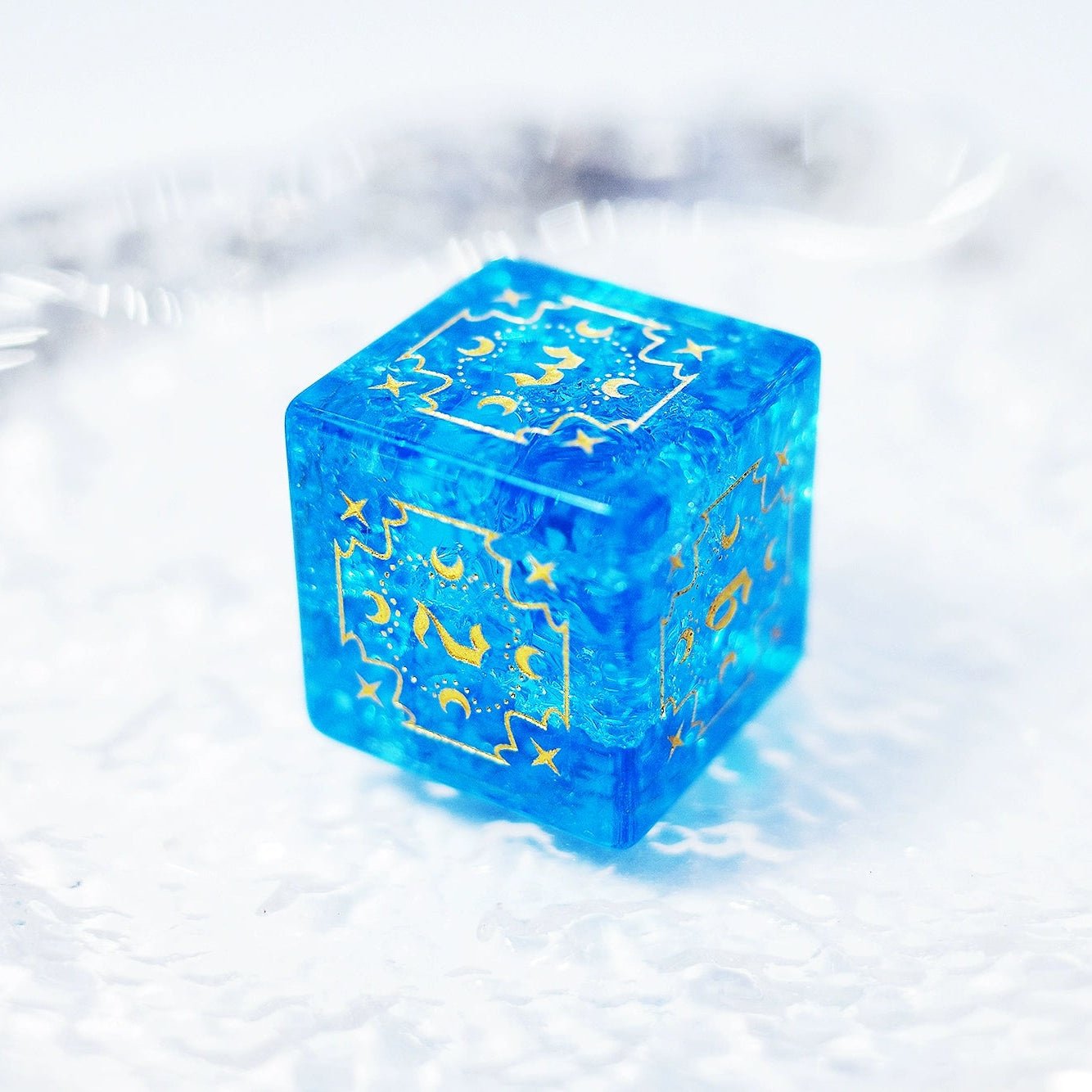 Lightning Blue Zircon Popping Gem Dice COC Dungeons And Dragons Dnd Bode Gate Warhammer TRPG - Masters Dice