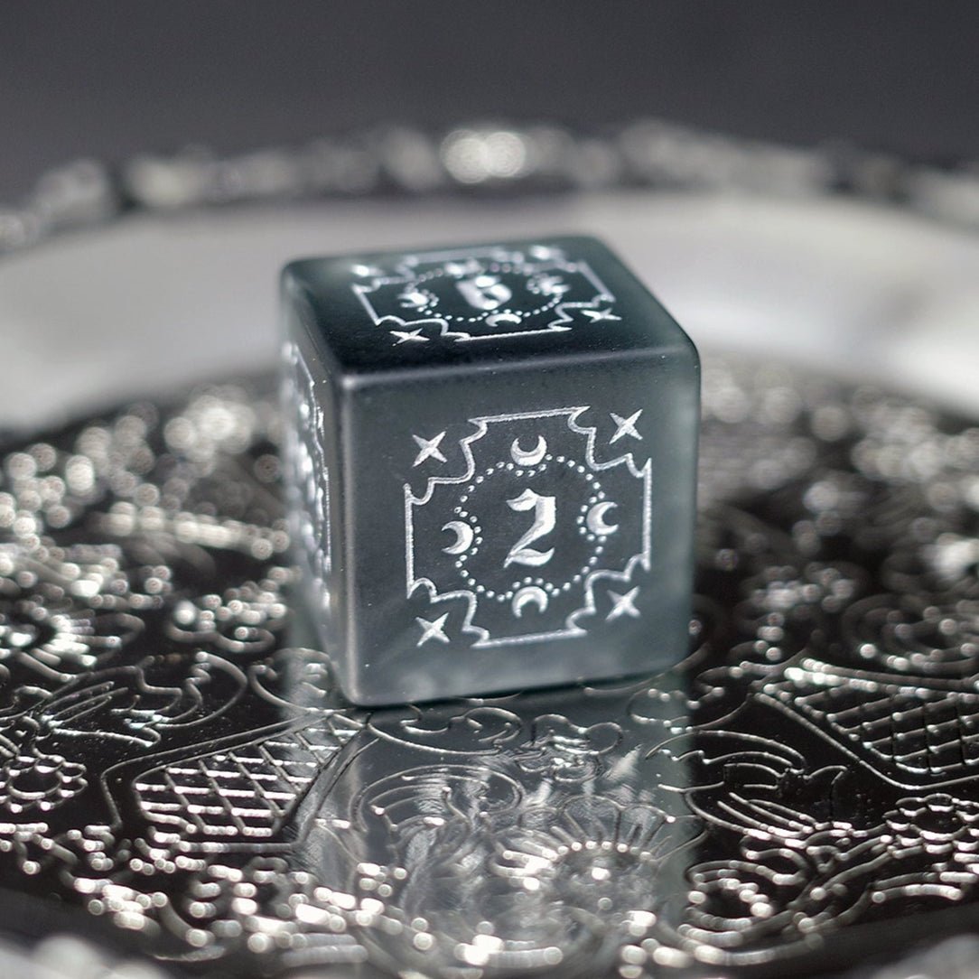 Frosted Black Zircon Gem Dice COC Dungeons And Dragons Dnd Sea Blue TRPG - Masters Dice