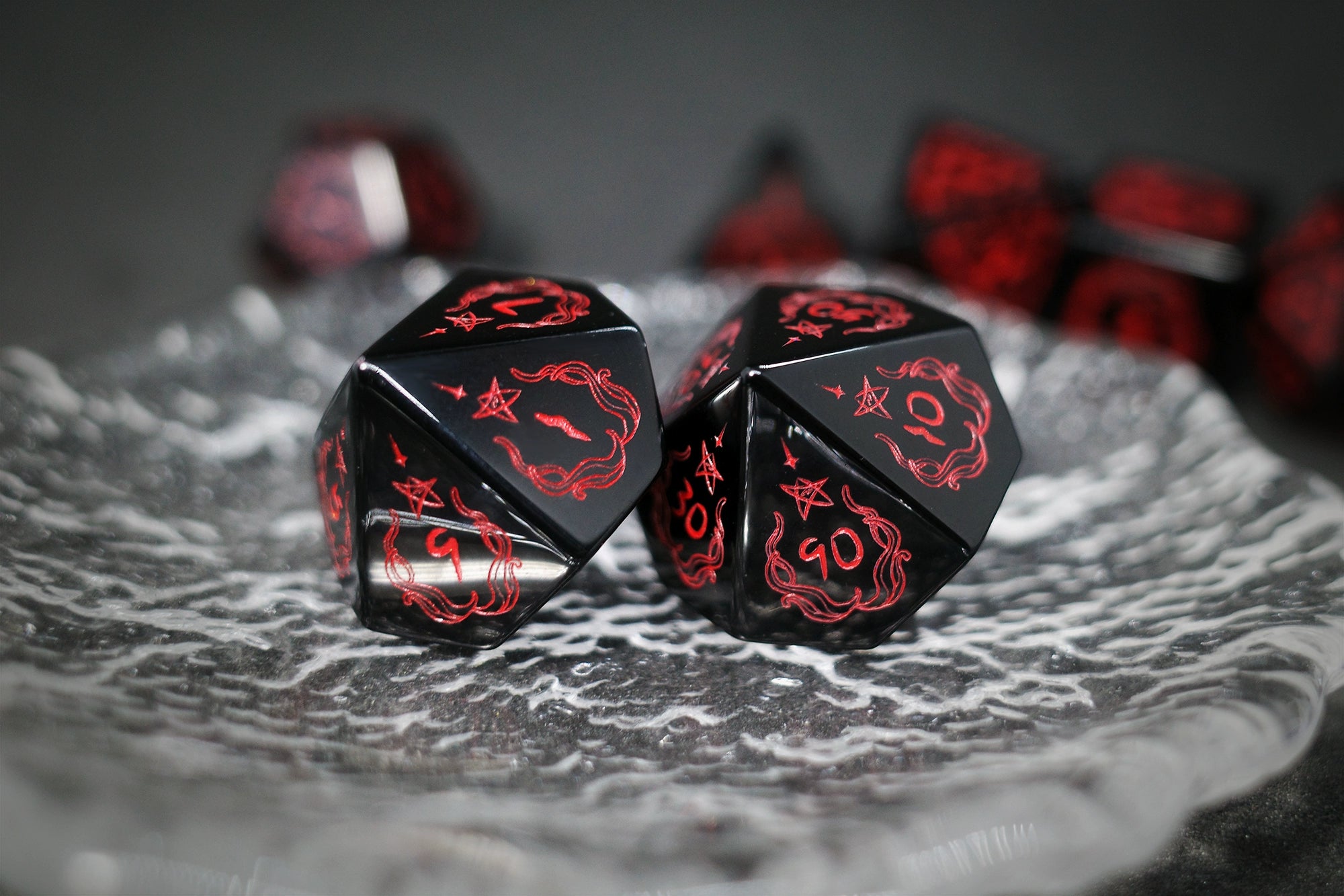 Obsidian Gem Dice COC Dungeons & Dragons Dnd TRPG Warhammer Dice - Masters Dice