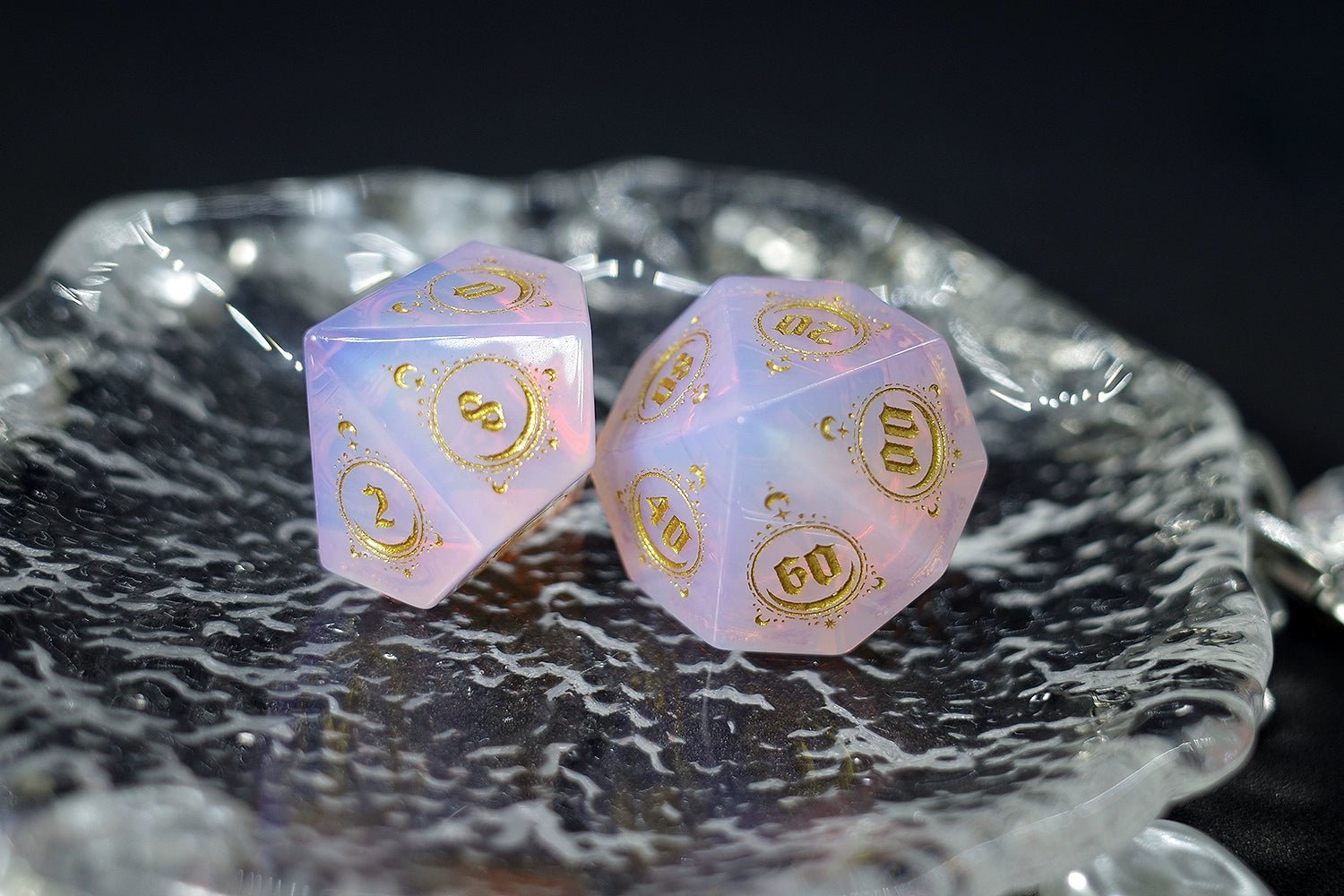 Pink Opal Gem Dice COC Dungeons & Dragons Dnd TRPG Warhammer - Masters Dice