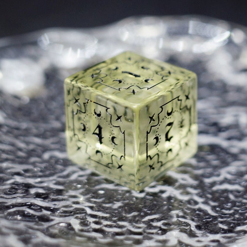 Xuanjun Seven Chapters Secret Sutra Yellow Zircon Gem Dice COC Dragon And Dungeon Dnd TRPG - Masters Dice