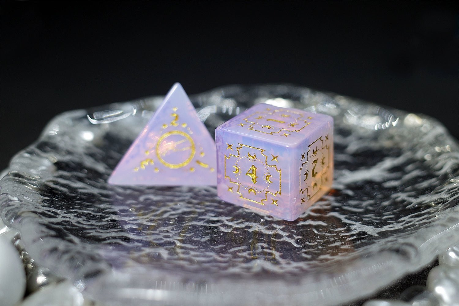 Pink Opal Gem Dice COC Dungeons & Dragons Dnd TRPG Warhammer - Masters Dice