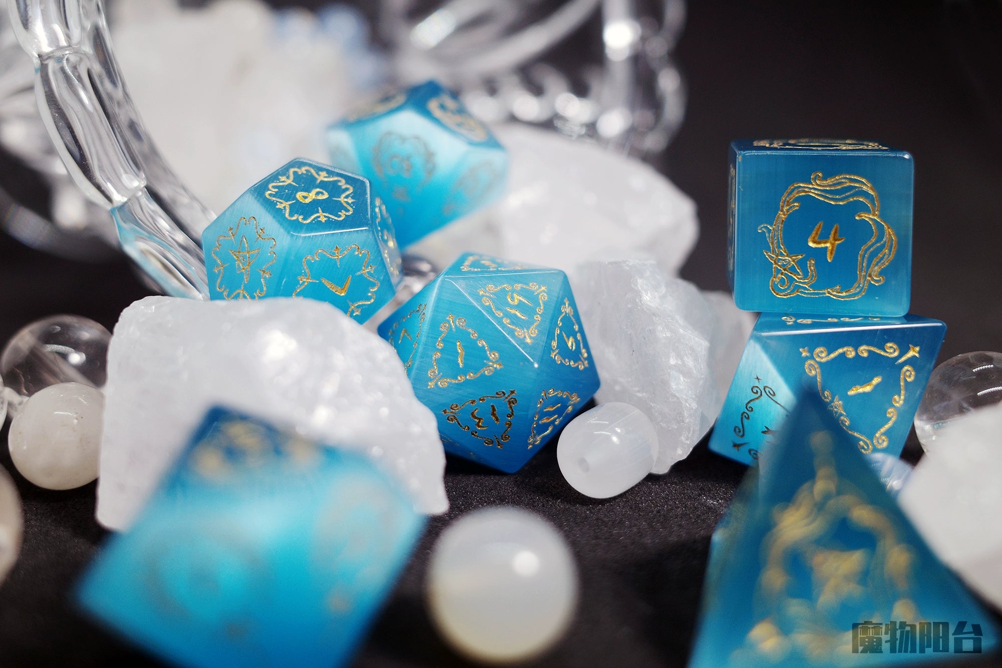 Protector Of The Old Sky Blue Opal Gem Dice COC Dungeons & Dragons TRPG Dnd - Masters Dice