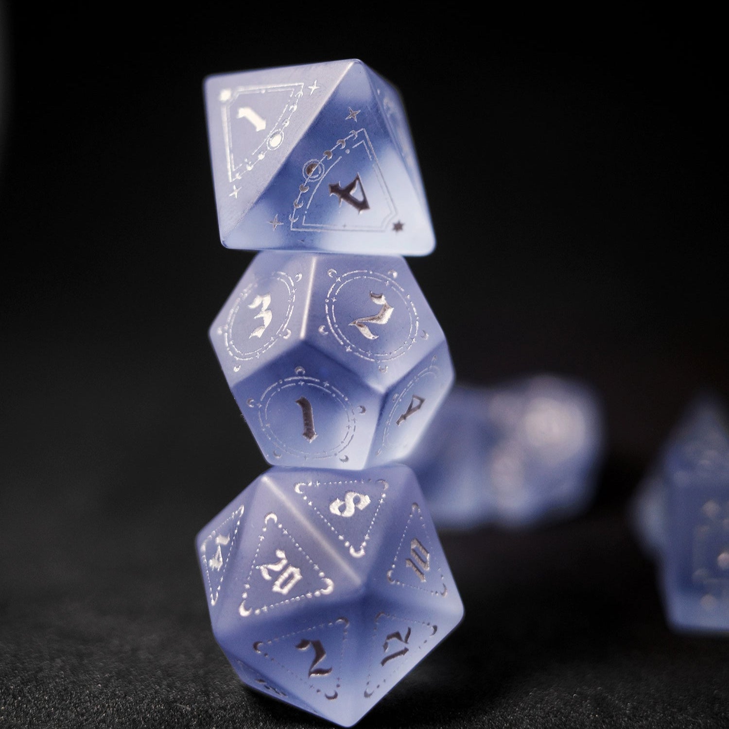 Starmoon Brilliance Scrub Purple Zircon Jewel Dice COC Dungeons & Dragons Dnd TRPG - Masters Dice