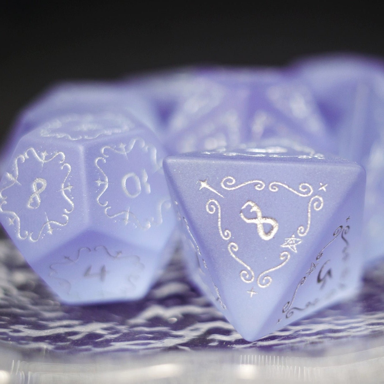 Frosted Purple Zircon Old Seal Gem Dice COC Dungeons & Dragons Dnd TRPG - Masters Dice