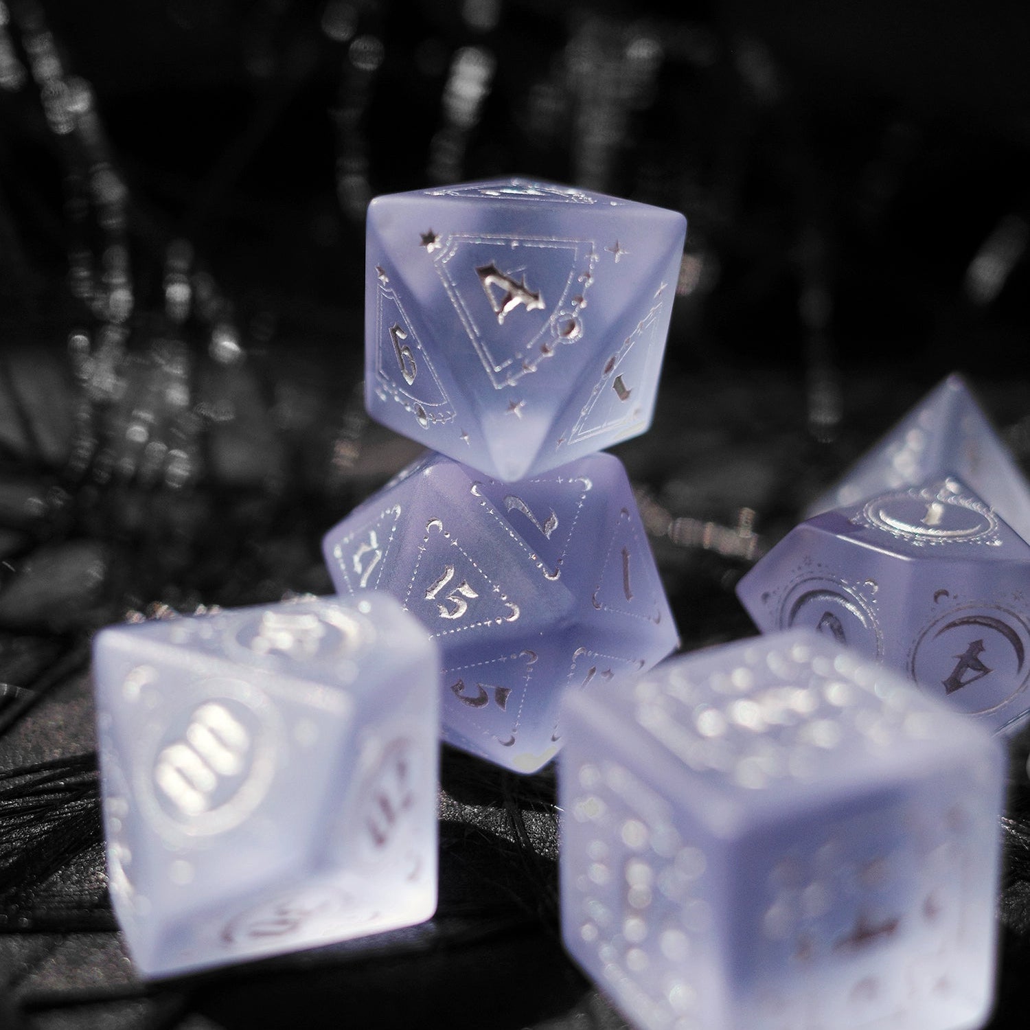 Starmoon Brilliance Scrub Purple Zircon Jewel Dice COC Dungeons & Dragons Dnd TRPG - Masters Dice