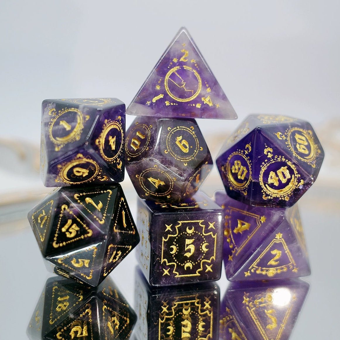Amethyst Gem Dice COC Dungeons And Dragons Dnd TRPG Warhammer Dice - Masters Dice