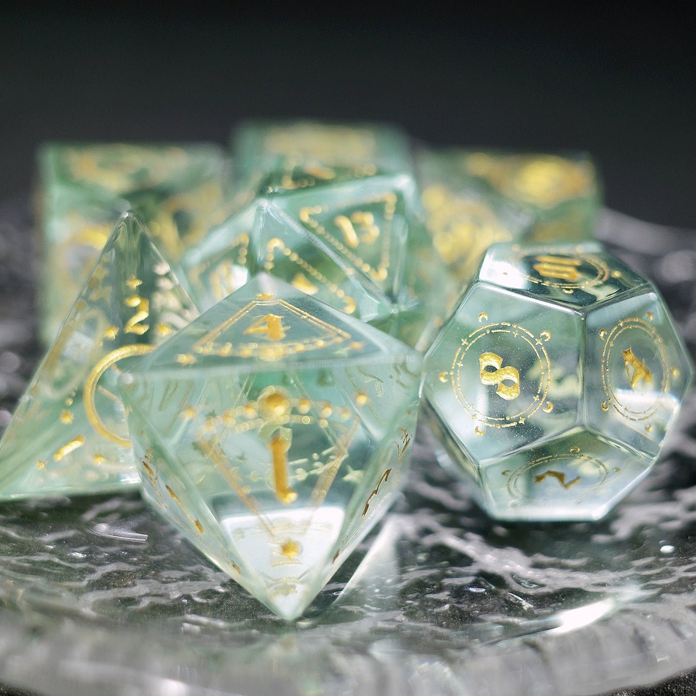 Light Green Zircon Gem Dice COC Dragons And Dungeons Dnd TRPG Warhammer Dice - Masters Dice