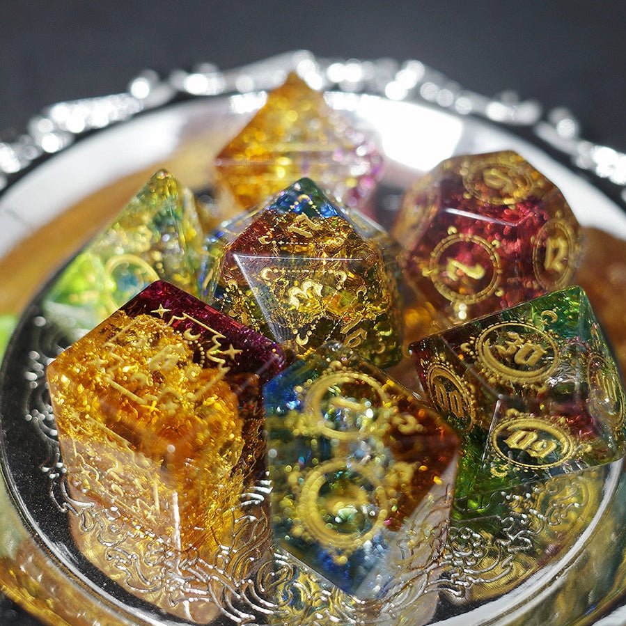 Colored Dragon Tia Matt Glazed Dice Jewel COC Dragons & Dungeons Dnd TRPG - Masters Dice
