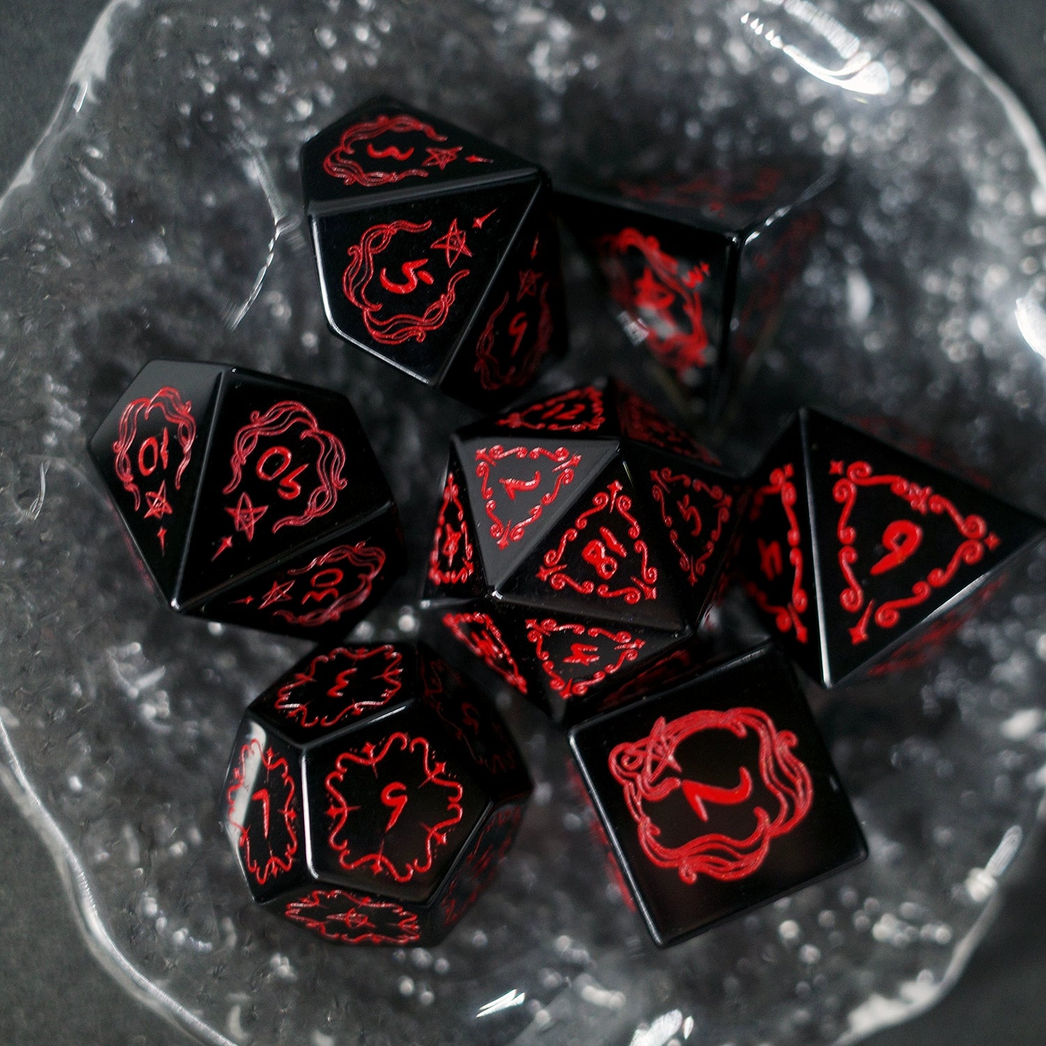 Obsidian Gem Dice COC Dungeons & Dragons Dnd TRPG Warhammer Dice - Masters Dice