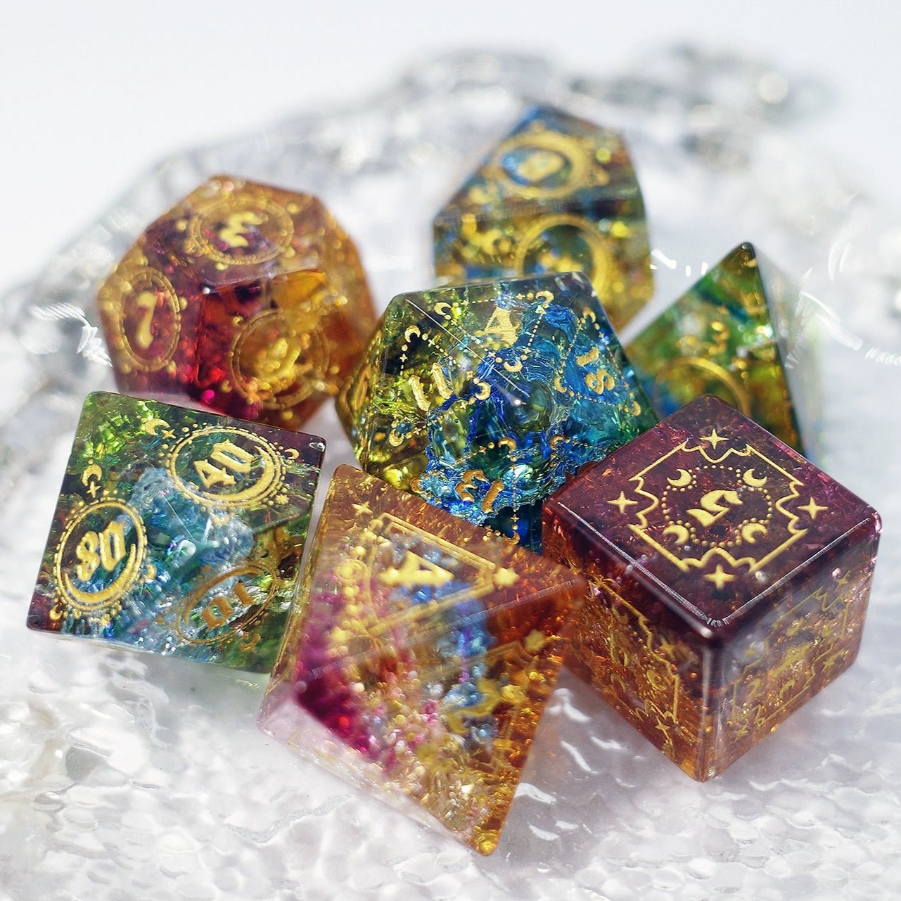 Colored Dragon Tia Matt Glazed Dice Jewel COC Dragons & Dungeons Dnd TRPG - Masters Dice