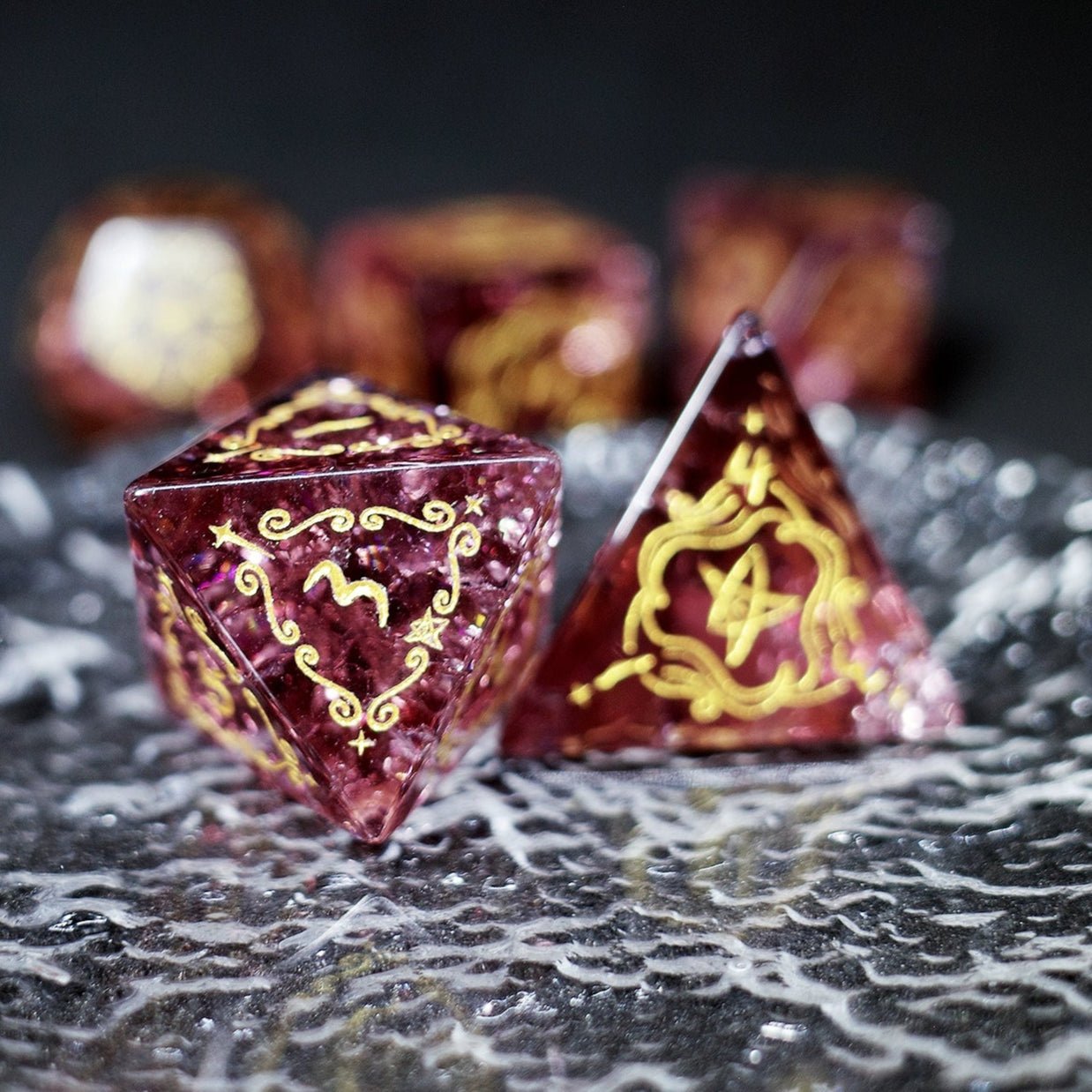 Popcorn Lightning Deep Purple Zircon Dice Jewel COC Dungeons & Dragons Dnd TRPG Warhammer - Masters Dice