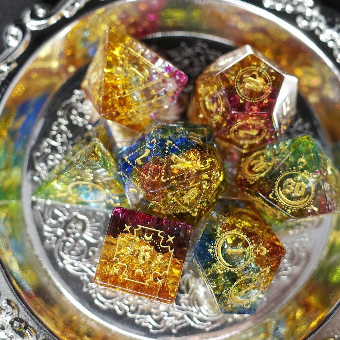 Colored Dragon Tia Matt Glazed Dice Jewel COC Dragons & Dungeons Dnd TRPG - Masters Dice