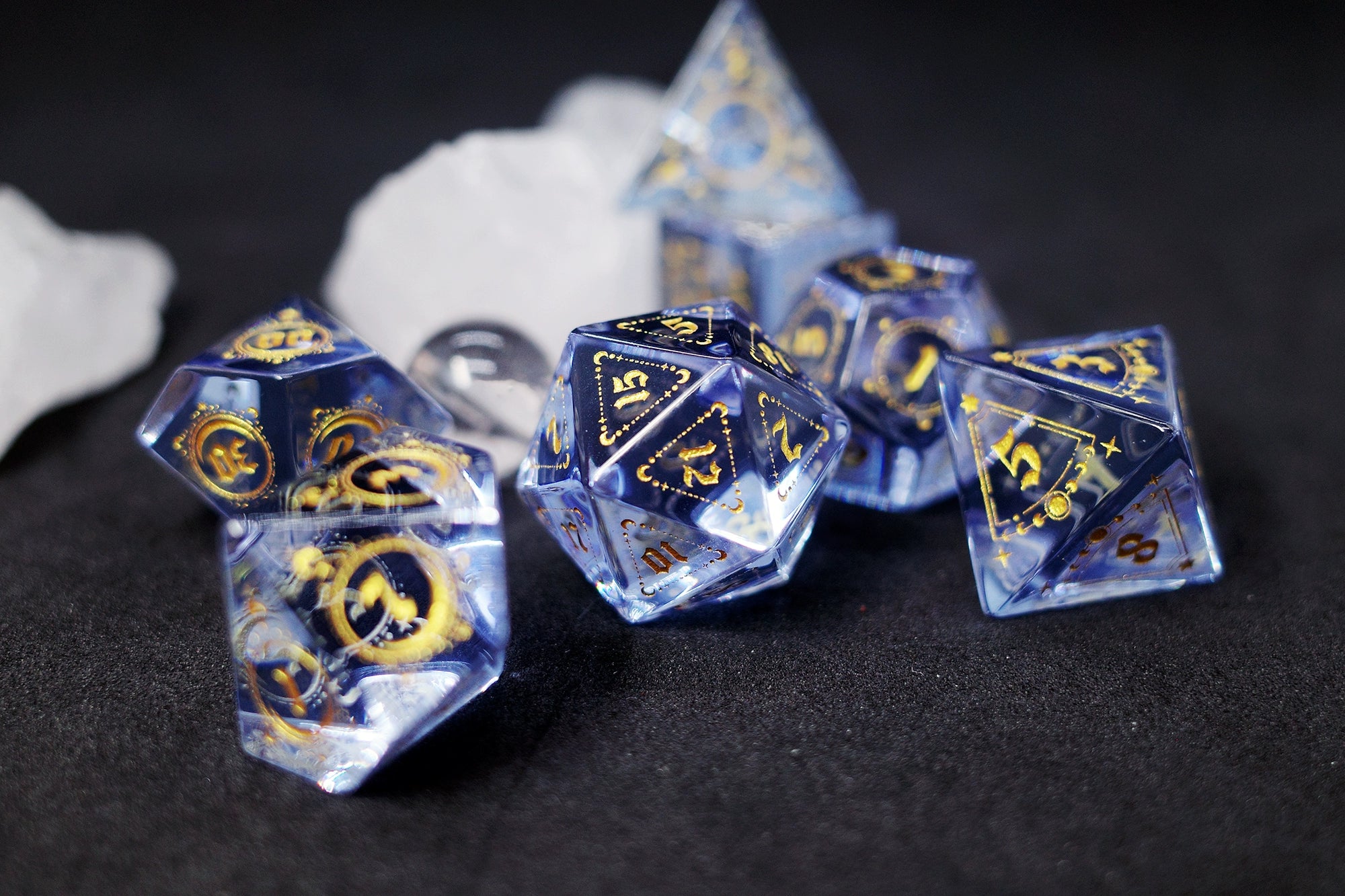 Purple Zircon Gem Dice COC Dragons And Dungeons Dnd TRPG High - End Dice - Masters Dice