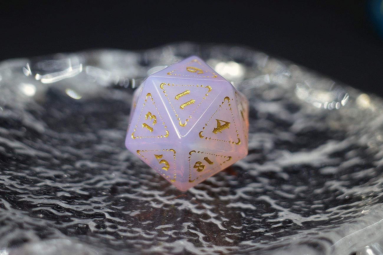 Pink Opal Gem Dice COC Dungeons & Dragons Dnd TRPG Warhammer - Masters Dice