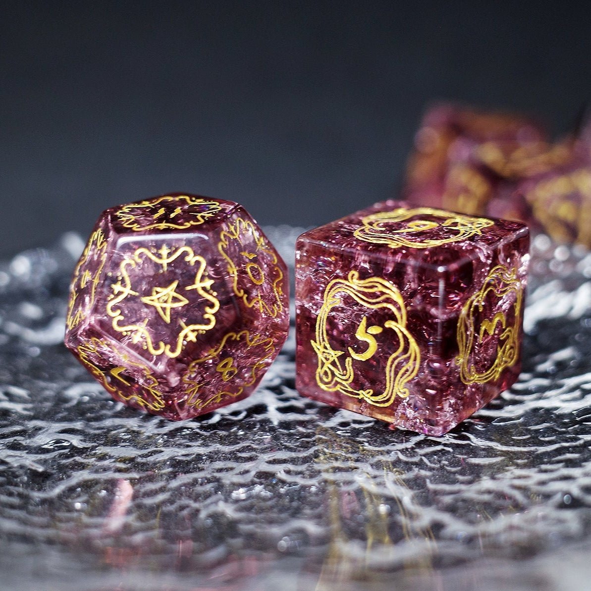 Popcorn Lightning Deep Purple Zircon Dice Jewel COC Dungeons & Dragons Dnd TRPG Warhammer - Masters Dice