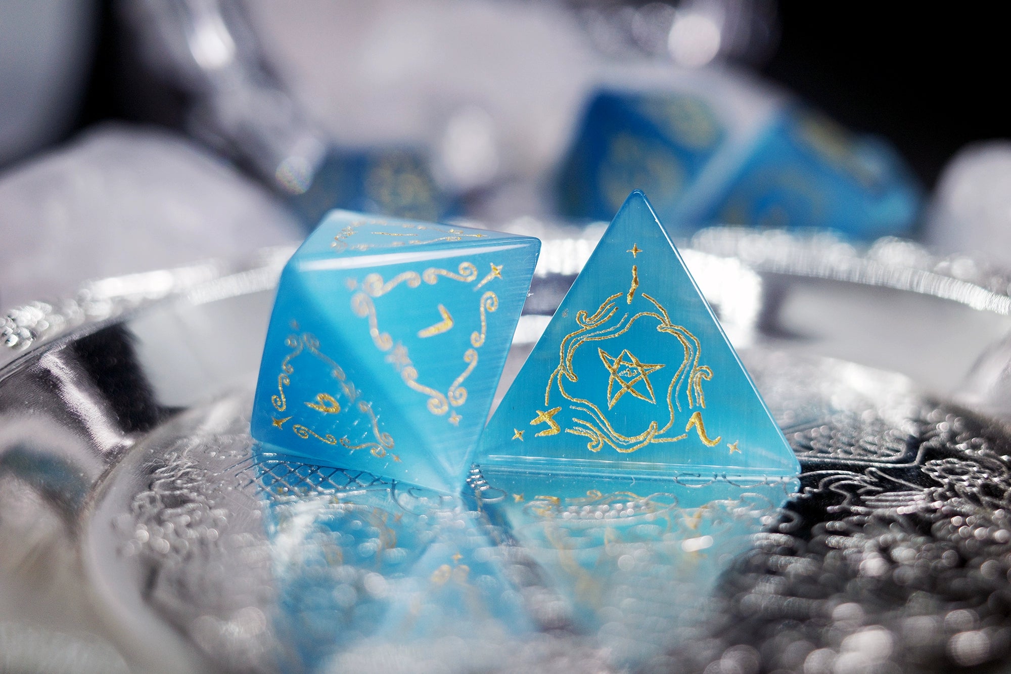 Protector Of The Old Sky Blue Opal Gem Dice COC Dungeons & Dragons TRPG Dnd - Masters Dice