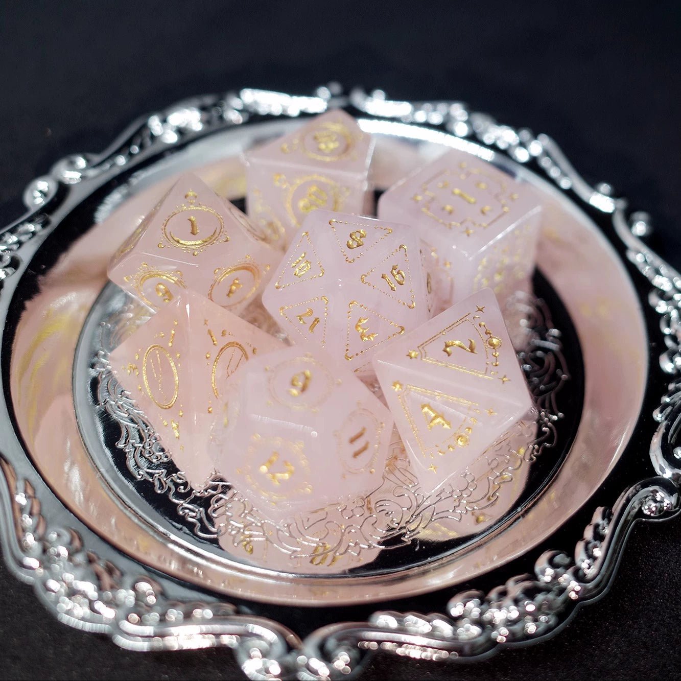 Pink Crystal Gem Dice COC Dragons And Dungeons Dnd TRPG Warhammer Dice - Masters Dice