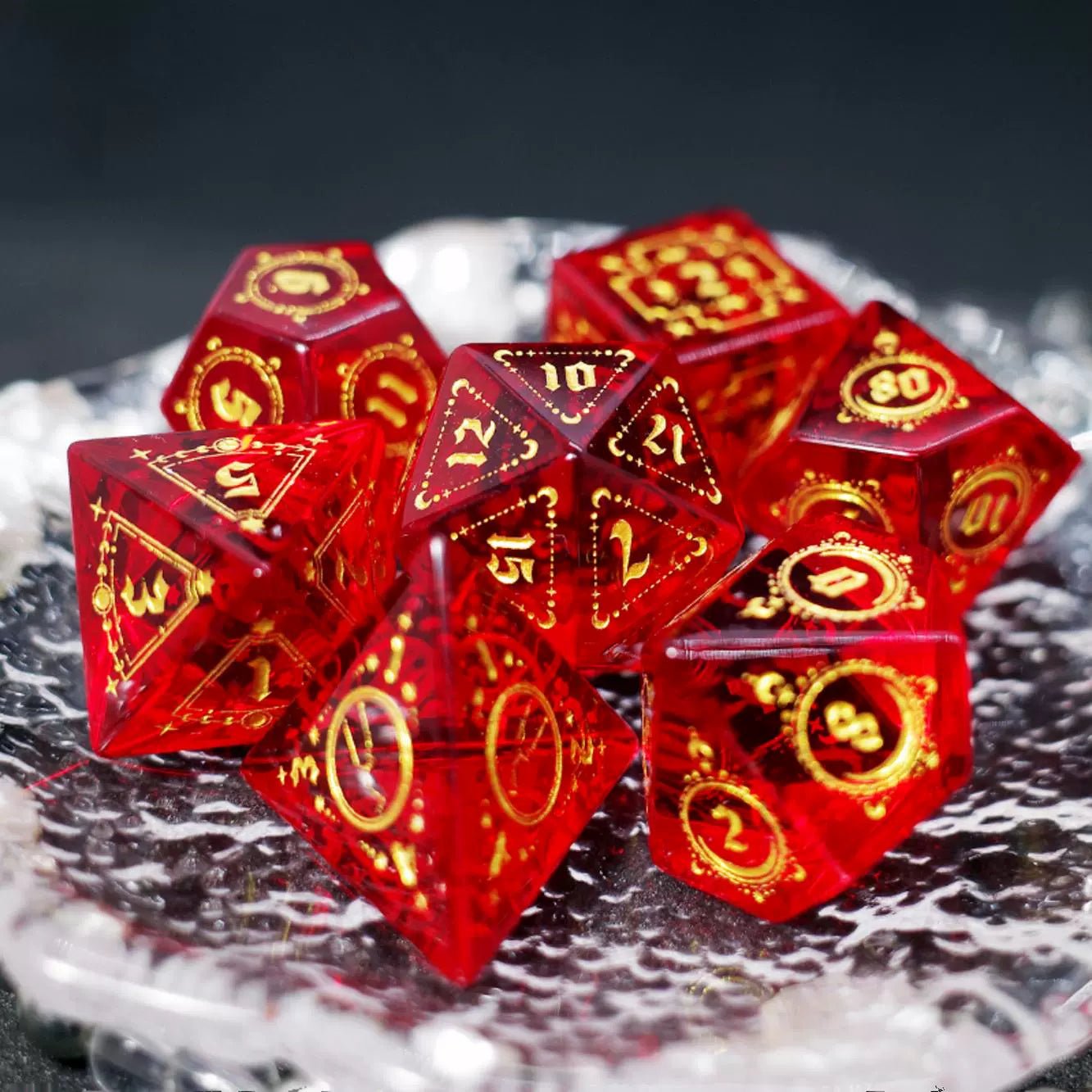 Garnet Gem Dice COC Dungeons & Dragons Dnd Design TRPG Warhammer - Masters Dice