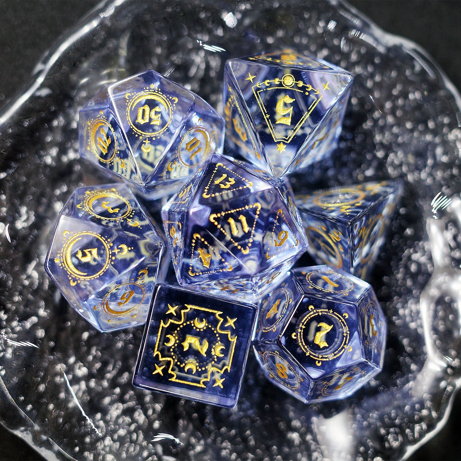 Purple Zircon Gem Dice COC Dragons And Dungeons Dnd TRPG High - End Dice - Masters Dice