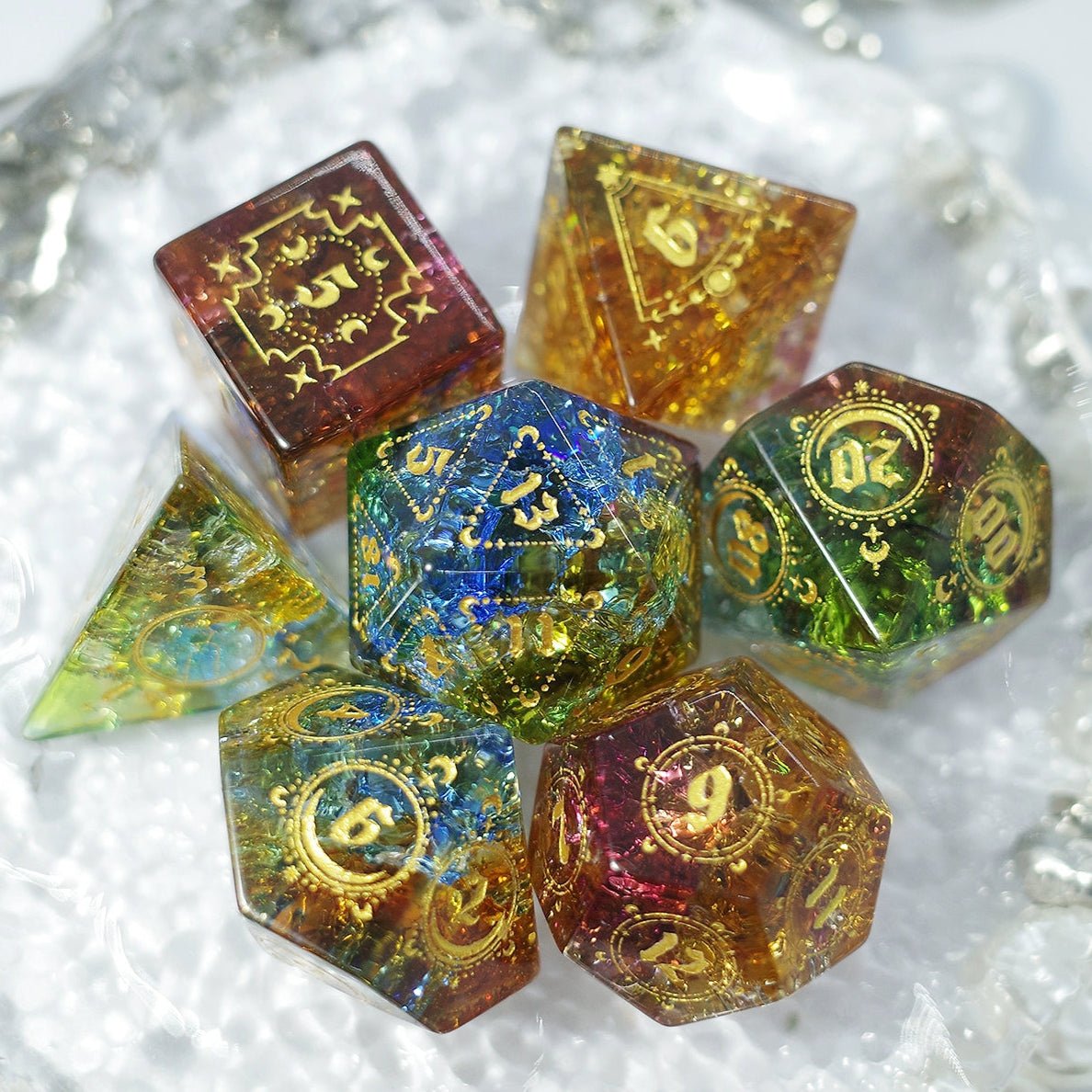 Colored Dragon Tia Matt Glazed Dice Jewel COC Dragons & Dungeons Dnd TRPG - Masters Dice