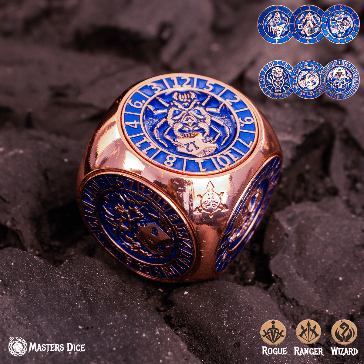Masters Dice Relic 002 – 7 - in - 1 The Oracle’s Eye Cube Spinner DND Dice for Dungeon Masters & Collectors - Masters Dice