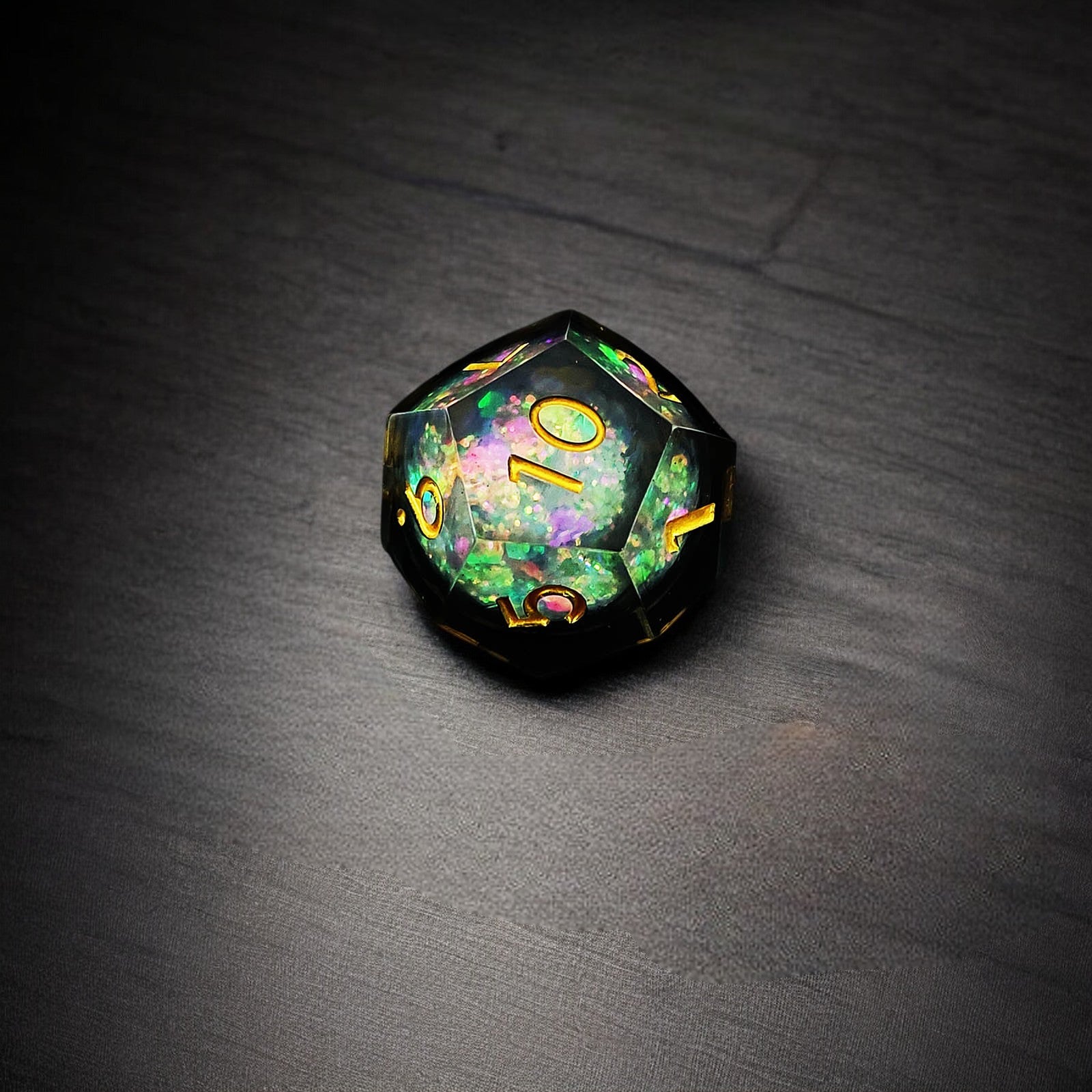 Black Cosmic Radiance Liquid Core Resin Dnd D&d Dice Set - Masters Dice