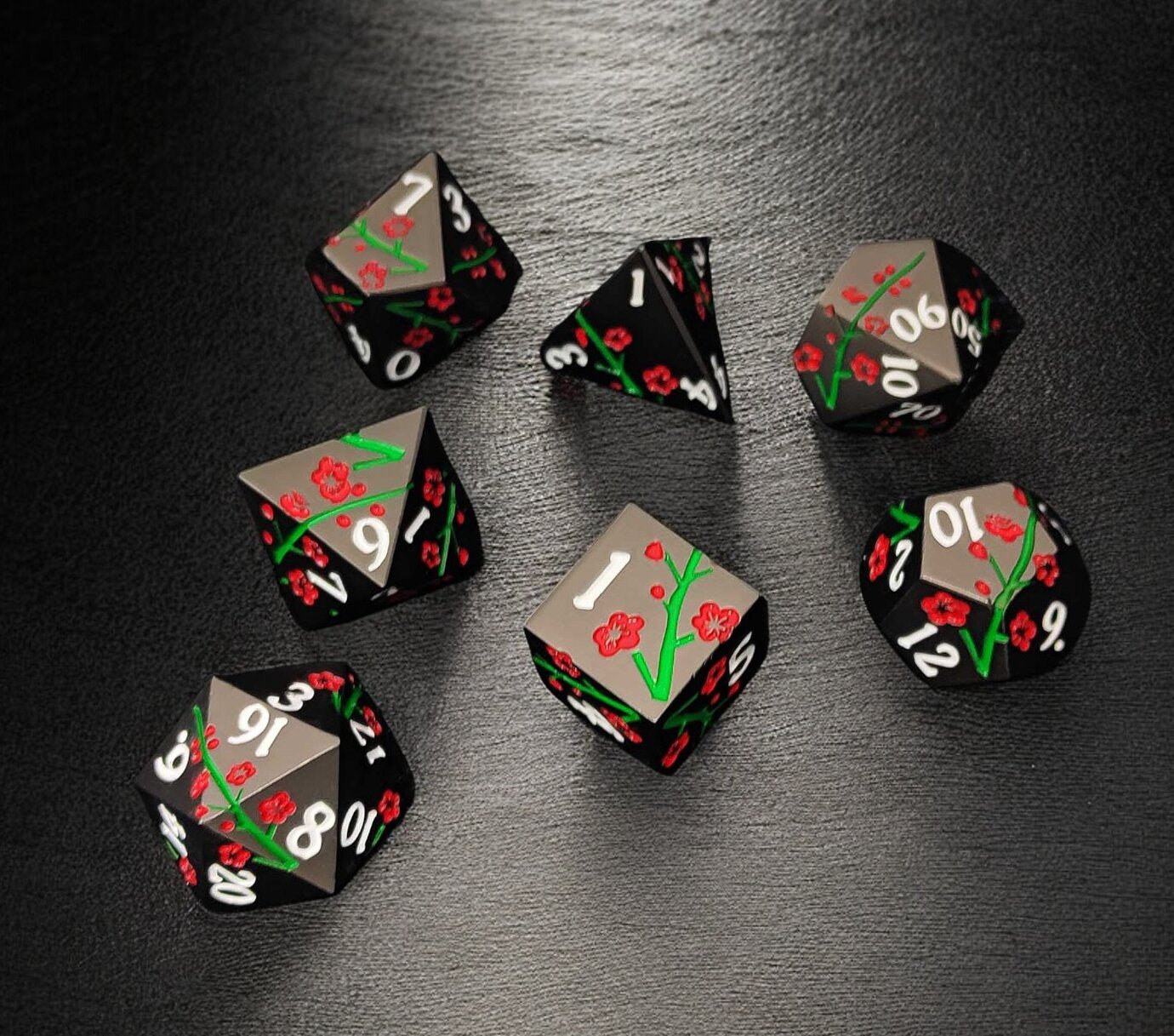 Black Nickel Plum Dnd D&d Dice Set - Masters Dice