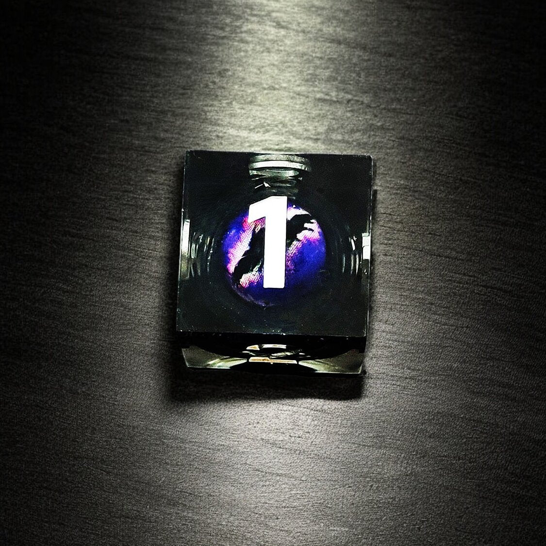 Black Purple Phantom Rift Dragon Eye Liquid Core Resin Dnd D&d Dice Set - Masters Dice