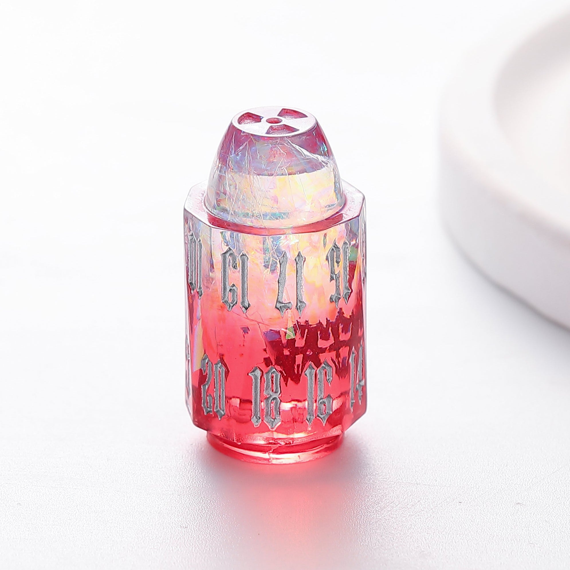 Blazing Crystal Nightmare Crystal Red Bullet Resin Dnd D&D Dice Set - Masters Dice