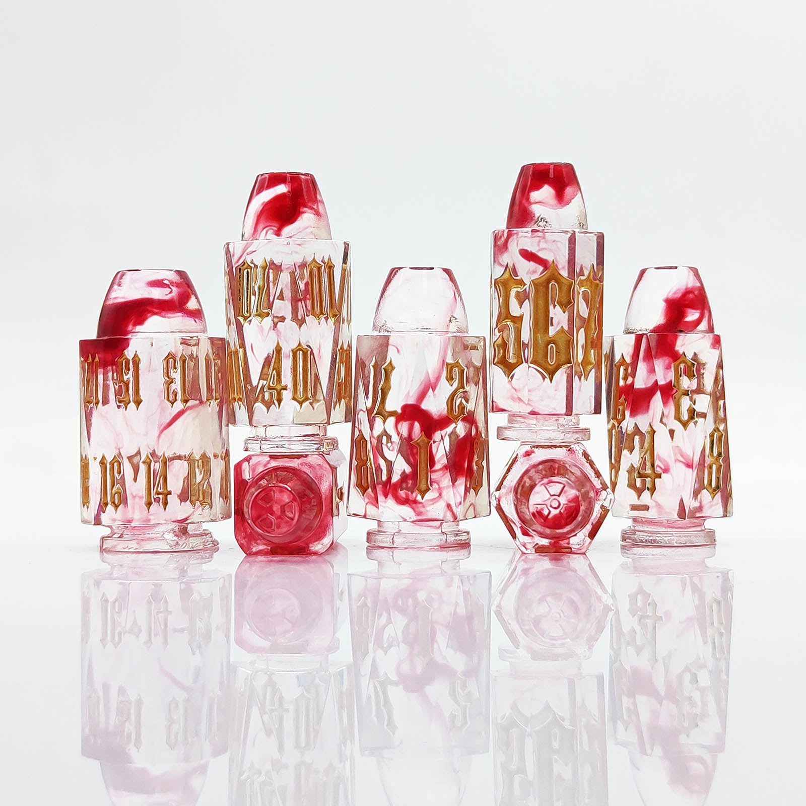 Blood Crimson Tide Relic Bullet Resin Dnd D&d Dice Set - Masters Dice