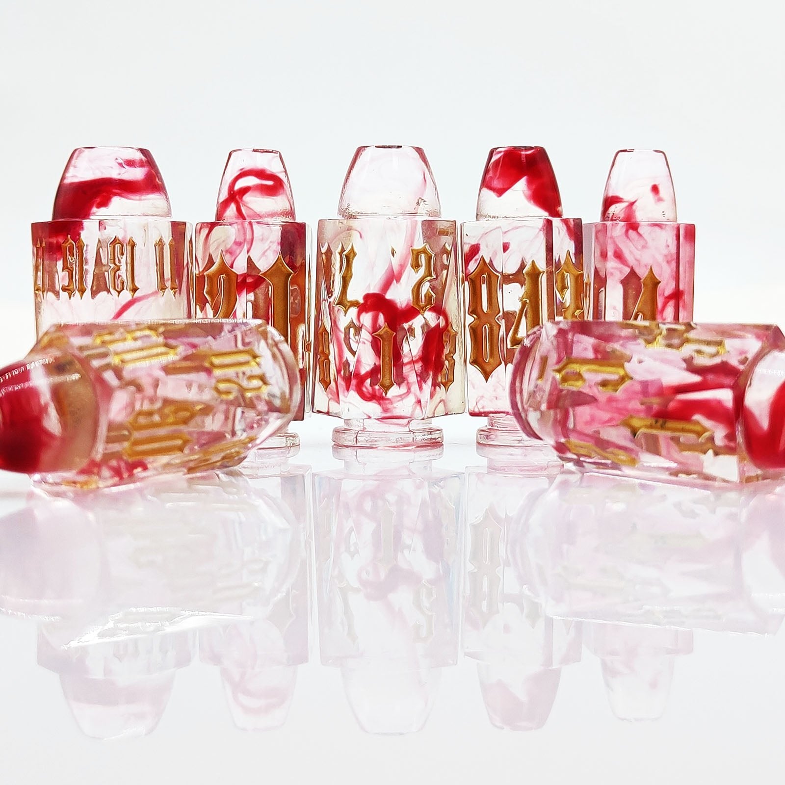 Blood Crimson Tide Relic Bullet Resin Dnd D&d Dice Set - Masters Dice