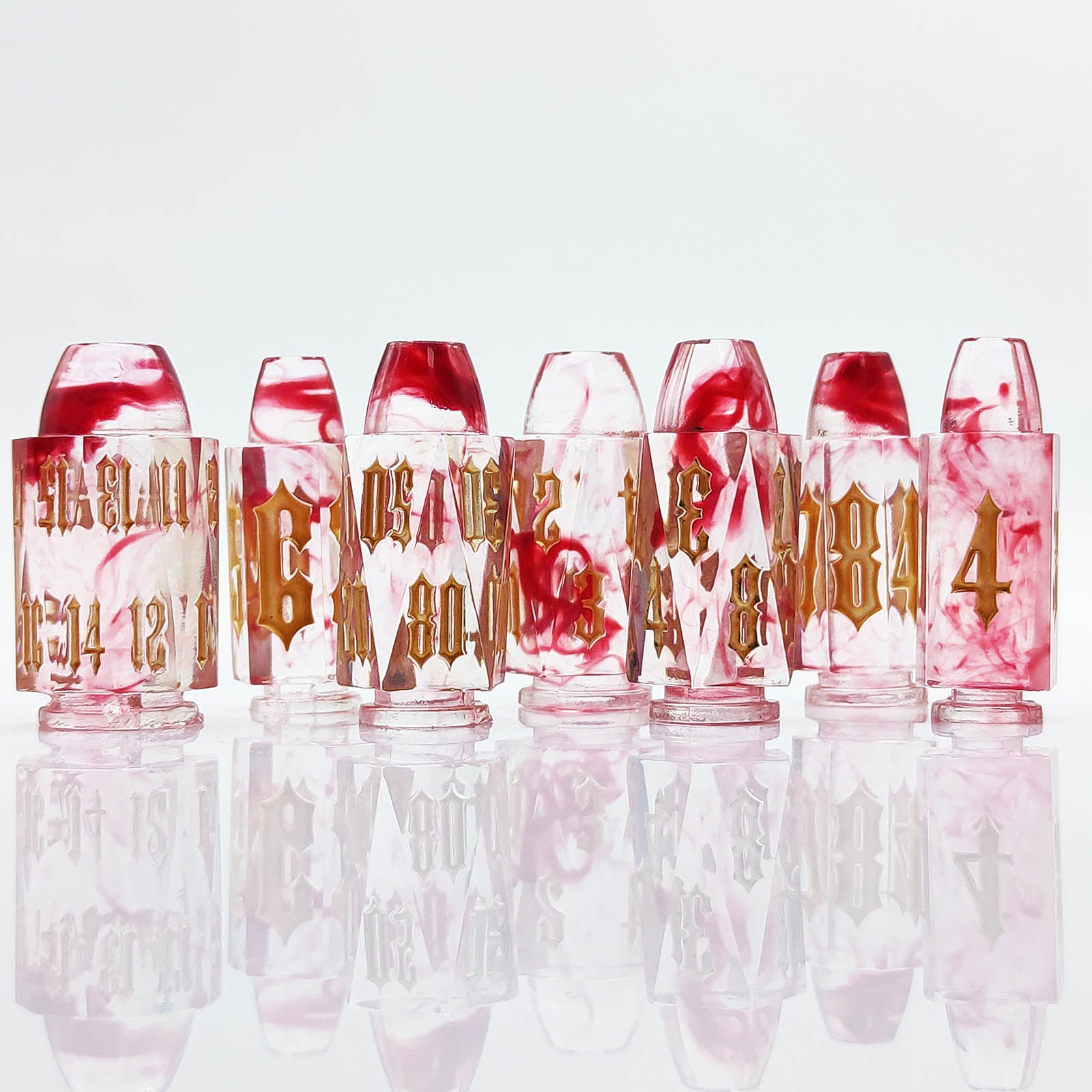 Blood Crimson Tide Relic Bullet Resin Dnd D&d Dice Set - Masters Dice