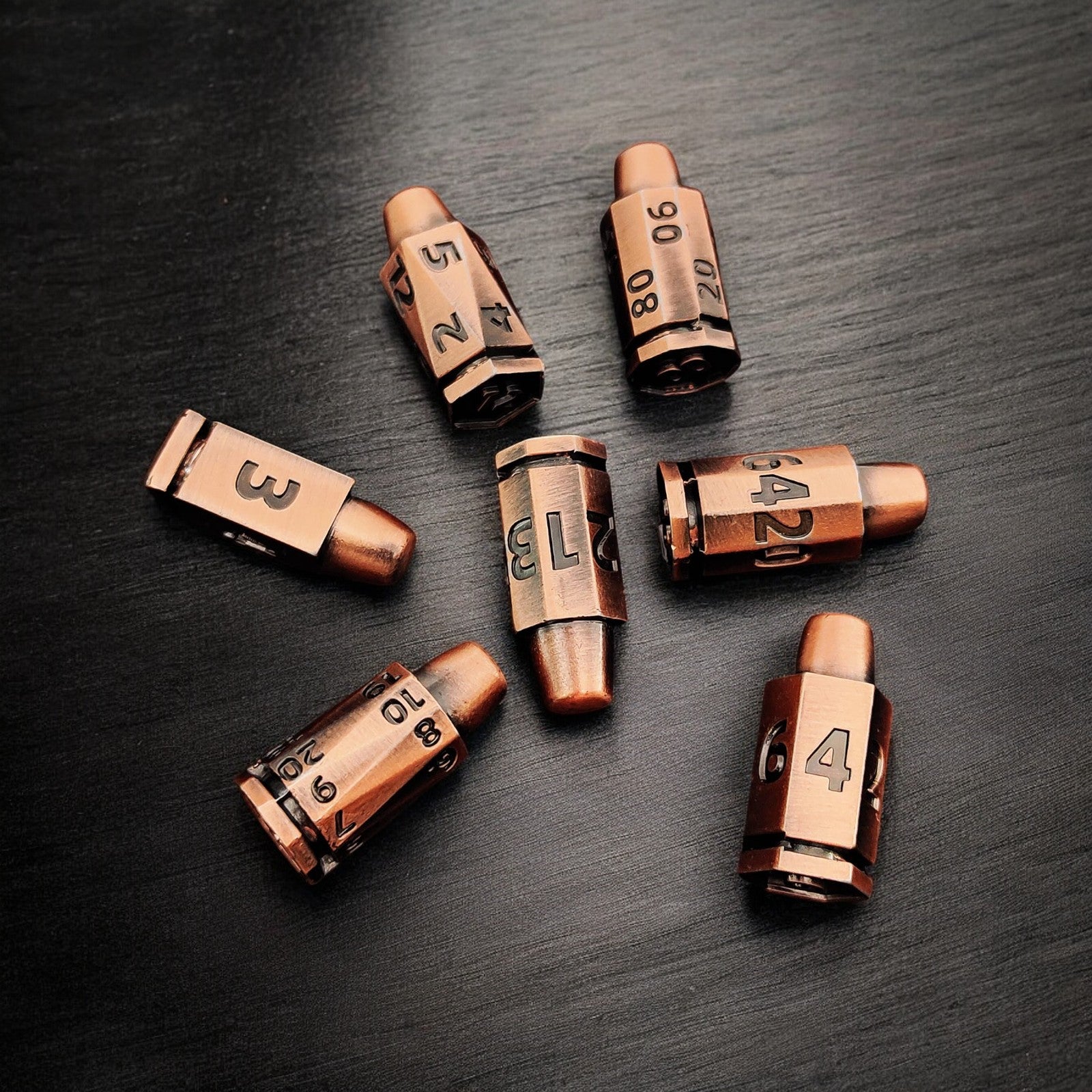 Bronze Revolver Metal Dnd D&d Dice Set - Masters Dice