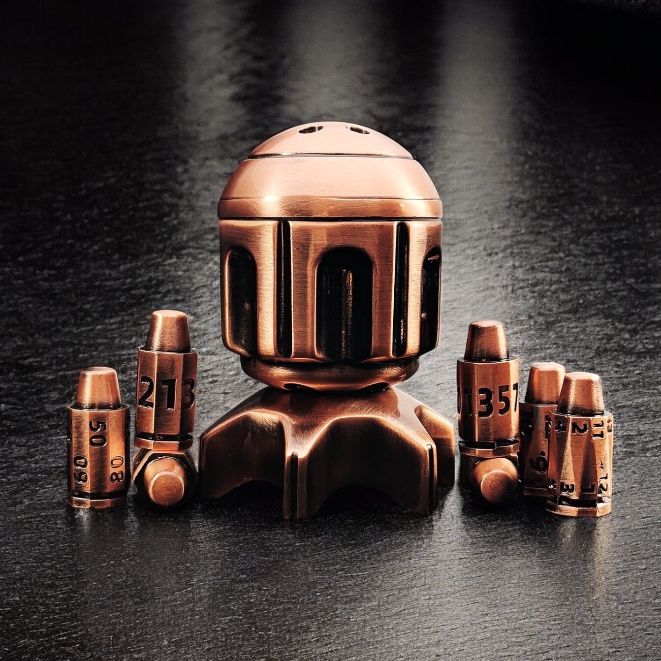 Bronze Revolver Metal Dnd D&d Dice Set - Masters Dice