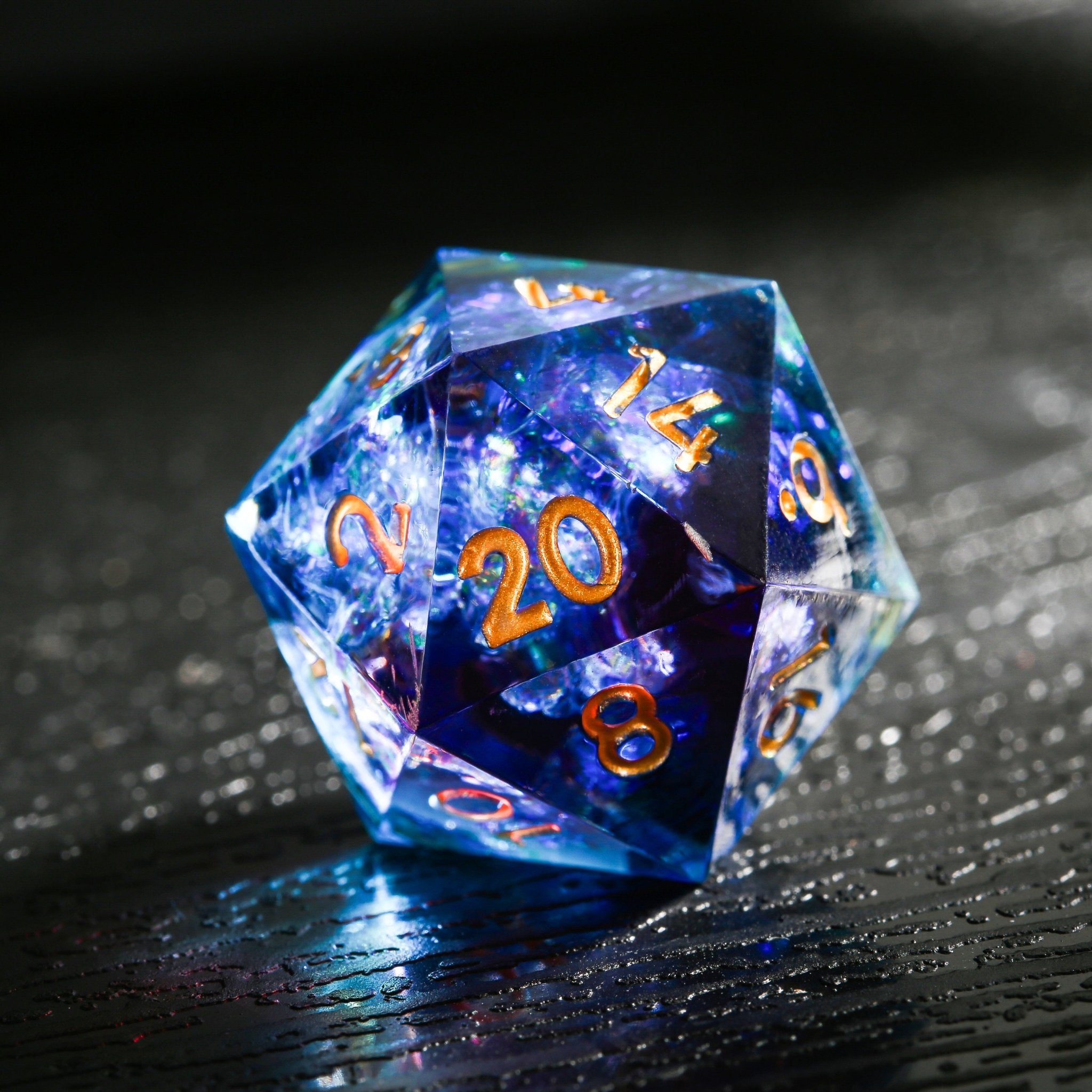 Cosmic Serenity Blue And Red Resin Dnd D&D Dice Set - Masters Dice