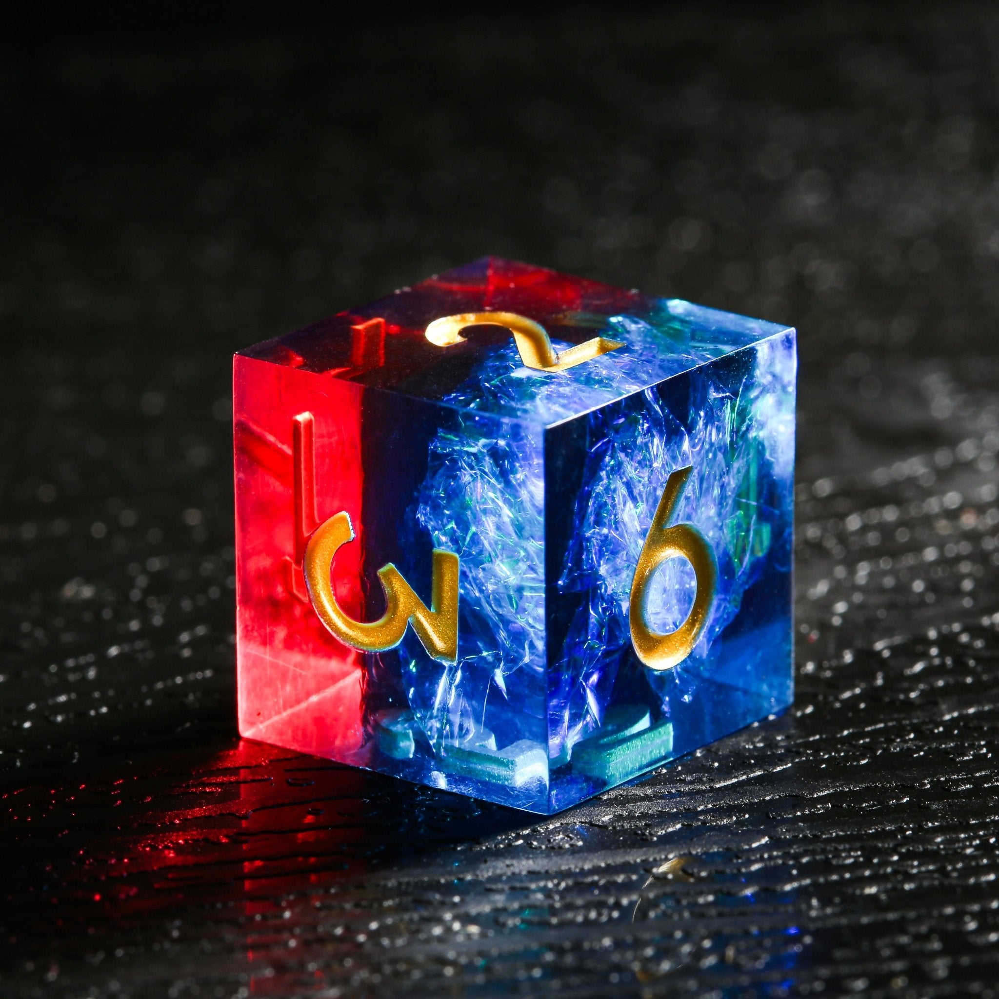 Cosmic Serenity Blue And Red Resin Dnd D&D Dice Set - Masters Dice