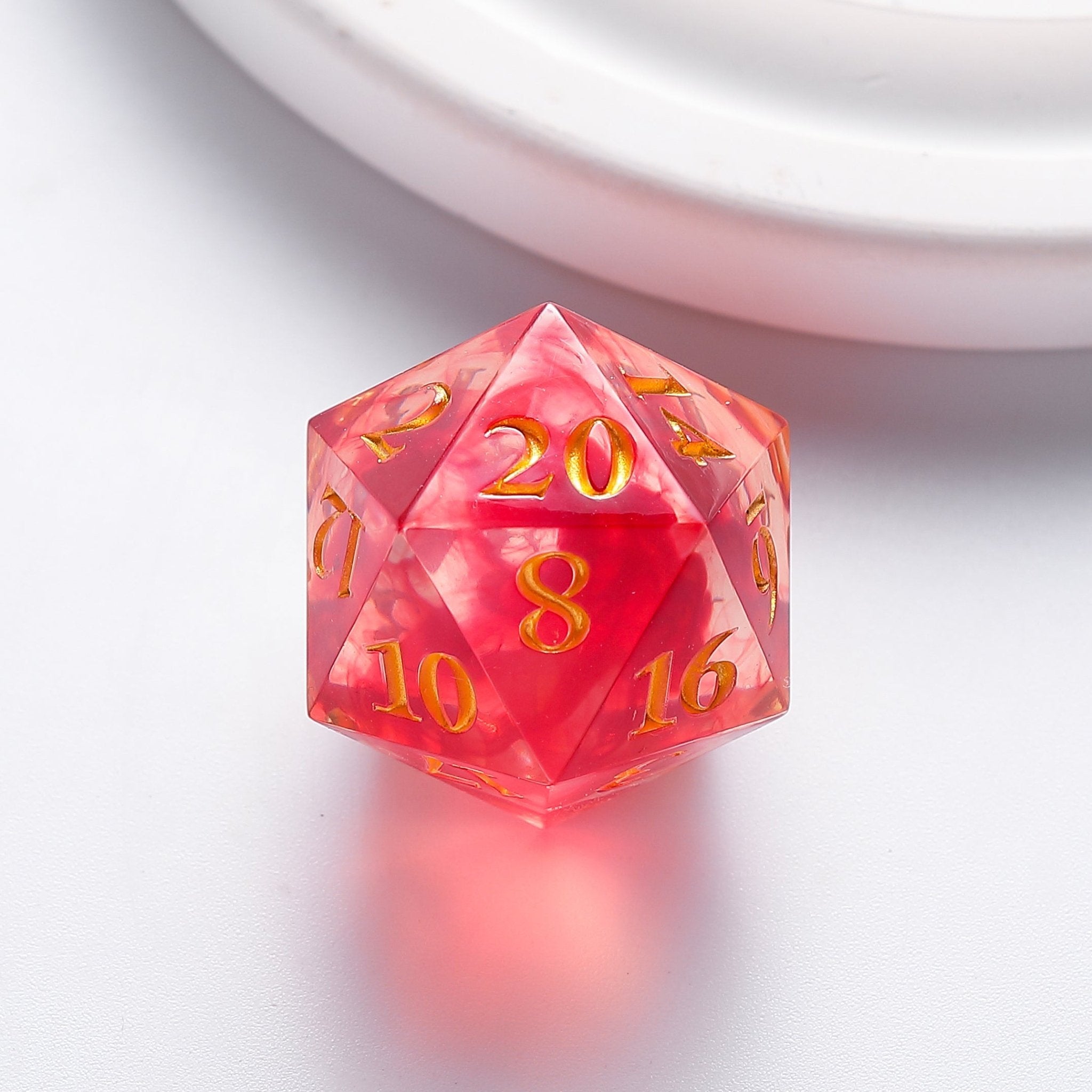 Crimson Blaze Flame Magic Red Liquid Core Resin Dnd D&D Dice Set - Masters Dice