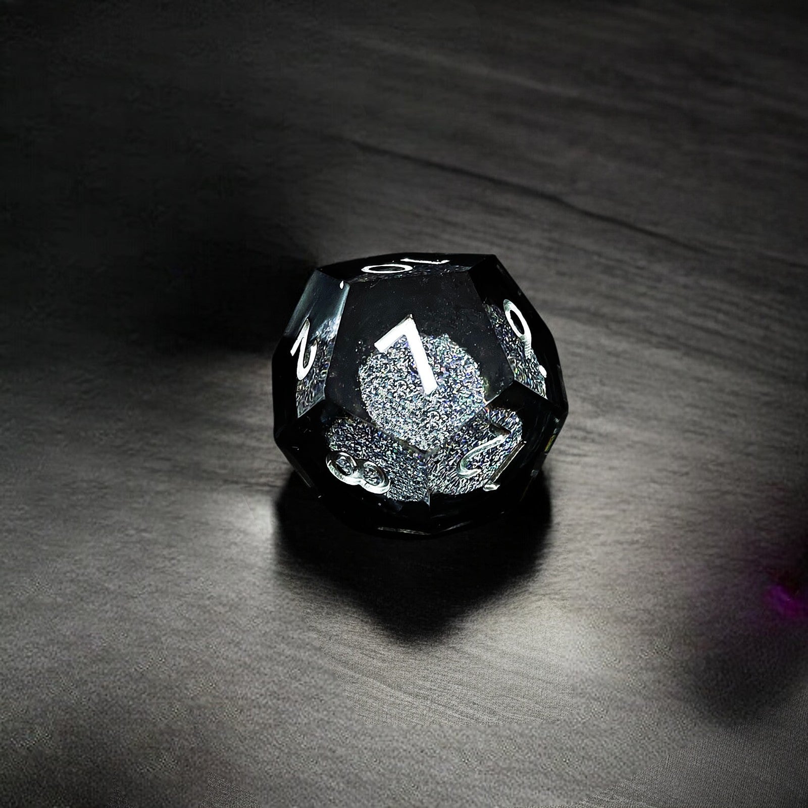 Crystal Night Black liquid Core Resin Dnd D&d Dice Set - Masters Dice