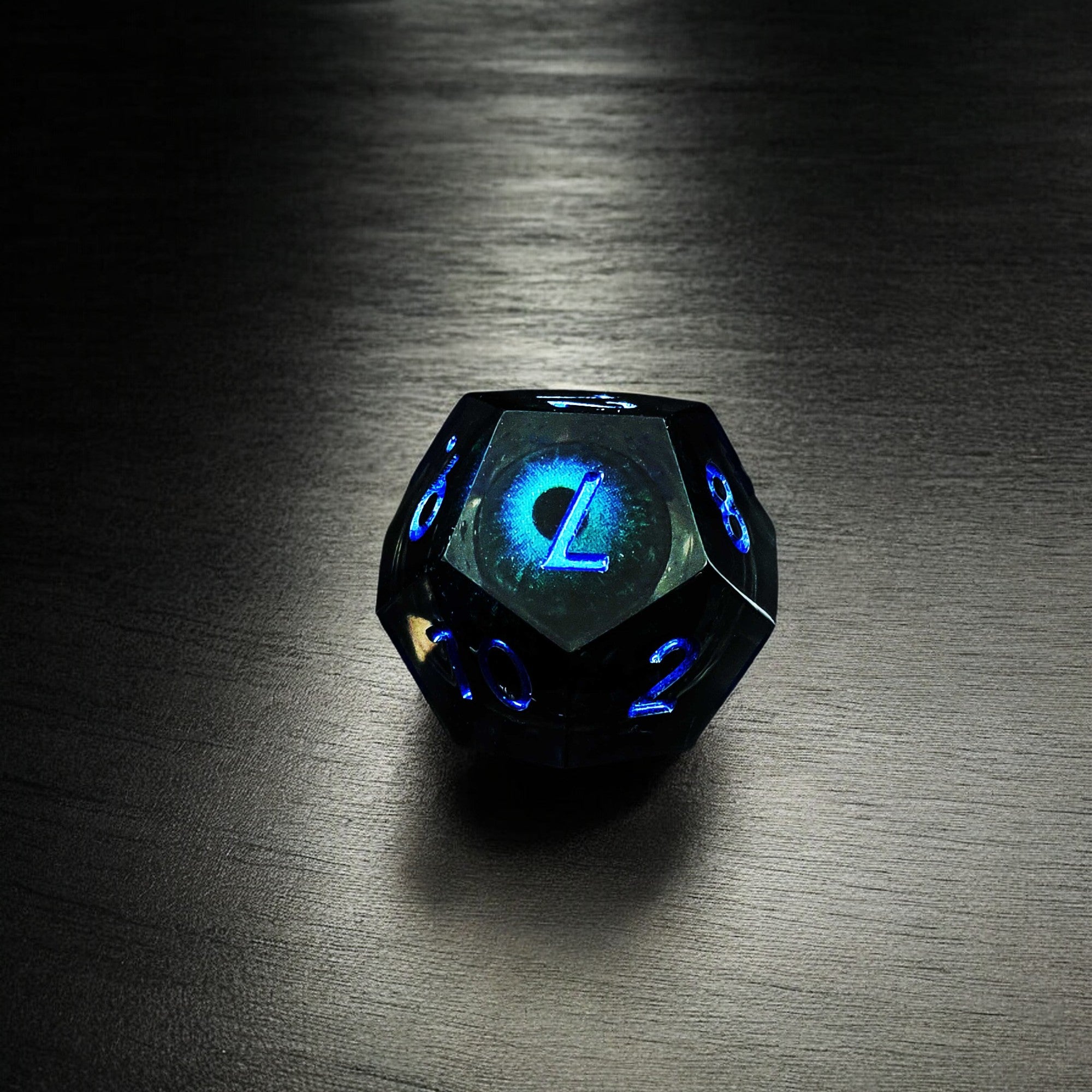Dark Blue Ethereal Blue Core Dragon Eye Liquid Core Resin Dnd D&d Dice Set - Masters Dice