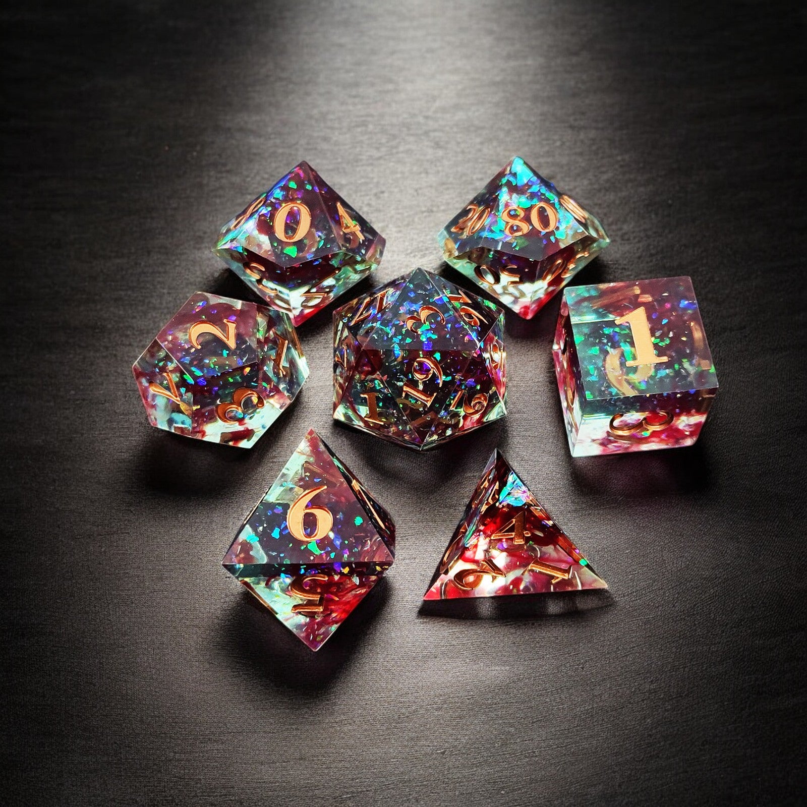 Dark Red Nebula Blood Resin Dnd D&d Dice Set - Masters Dice