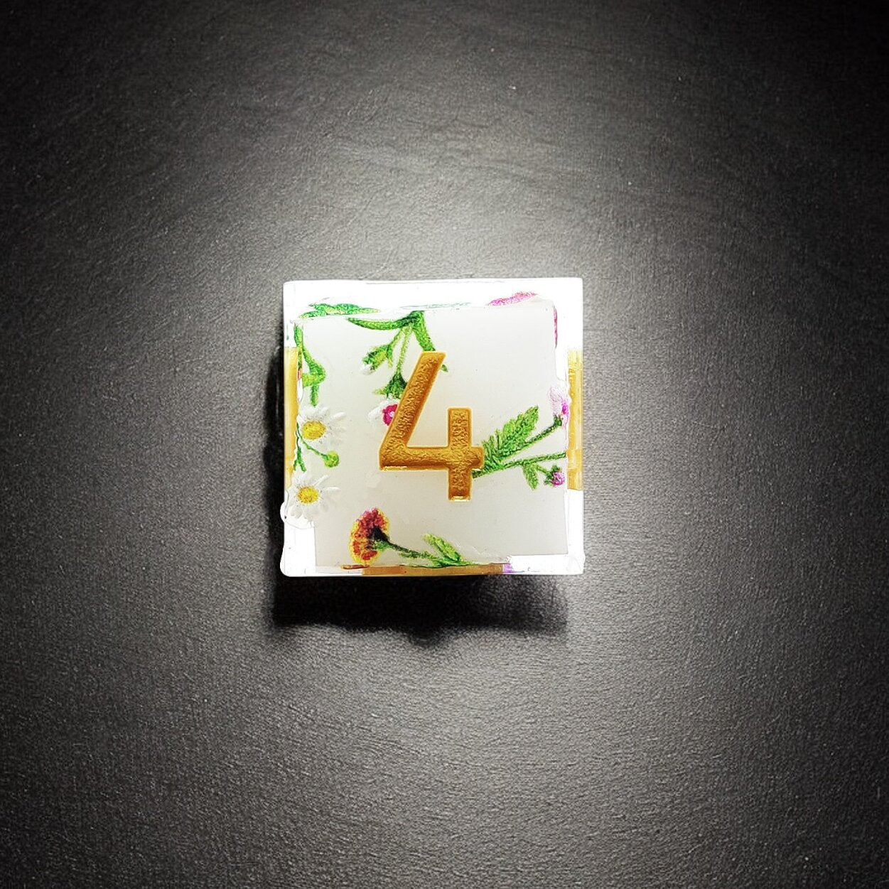 Floral Decal Resin Dnd D&d Dice Set - Masters Dice