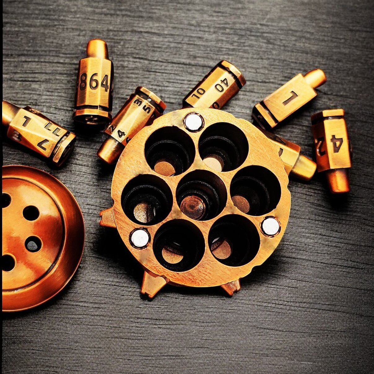 Golden Chamber Metal Dnd D&d Dice Set - Masters Dice