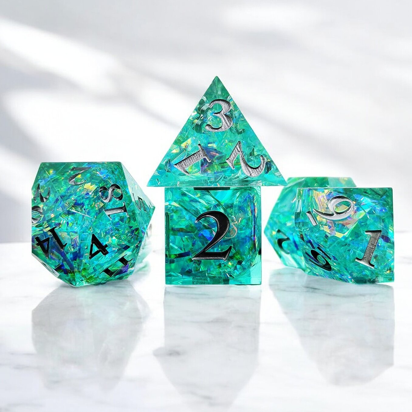 Green Verdant Glow Resin Dnd D&d Dice Set - Masters Dice
