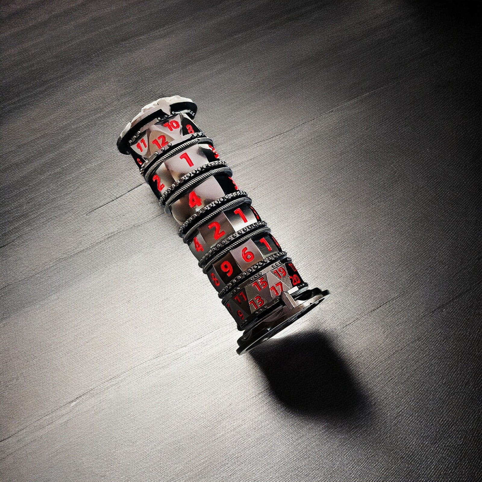 Hellfire Wheel Black And Red Cylinder 7 In 1 - Masters Dice