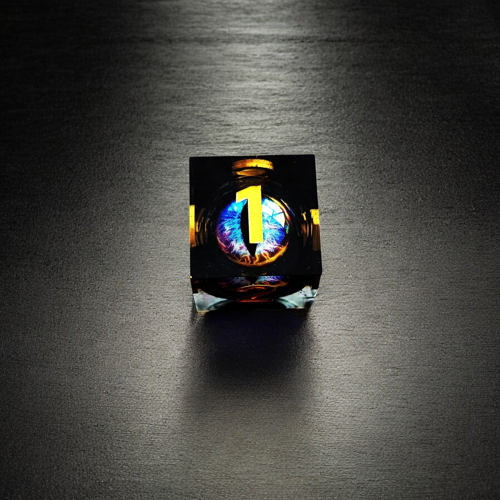 Prismatic Flame Dragon Eye Liquid Core Resin Dnd D&d Dice Set - Masters Dice