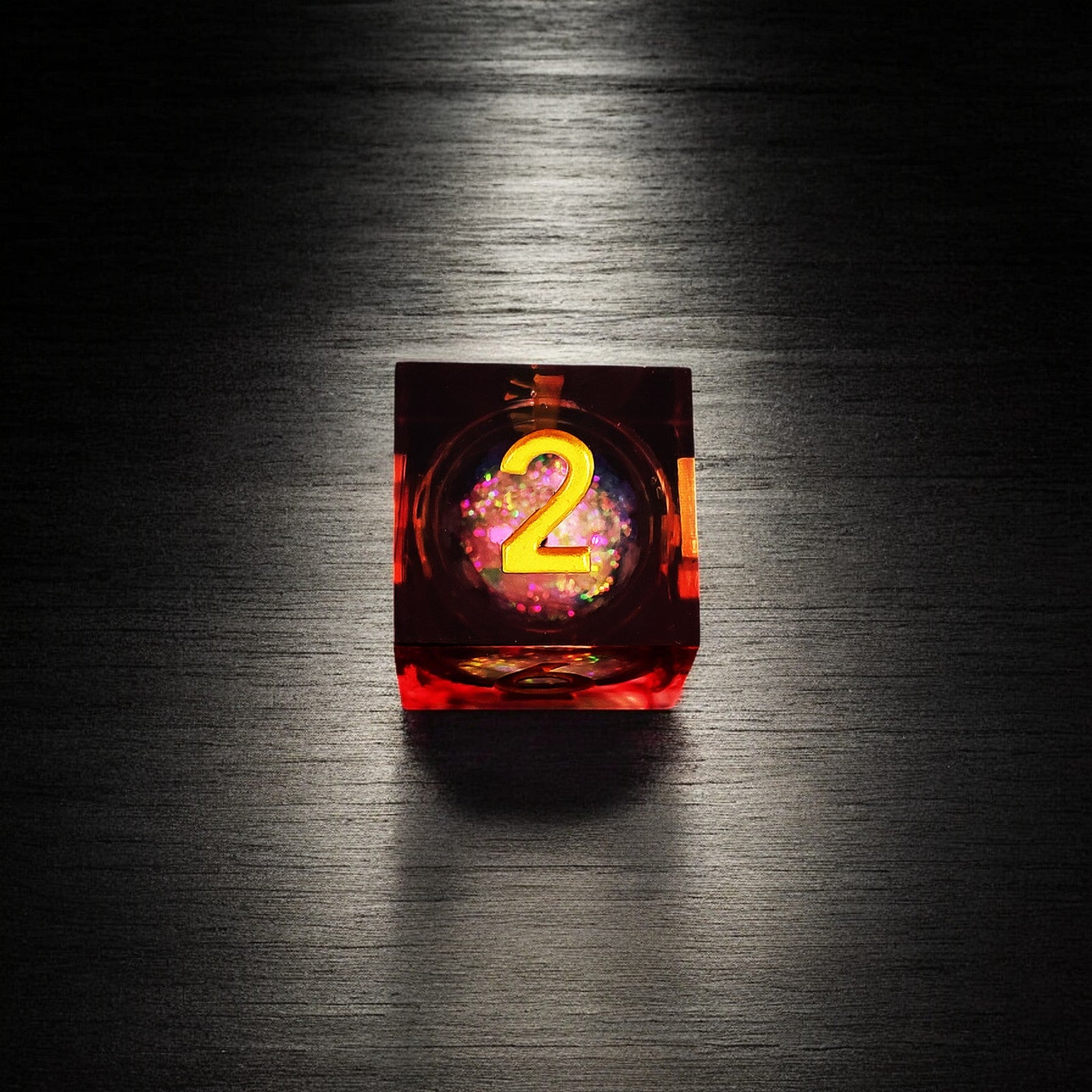 Red Eternal Flame Liquid Core Resin Dnd D&d Dice Set - Masters Dice