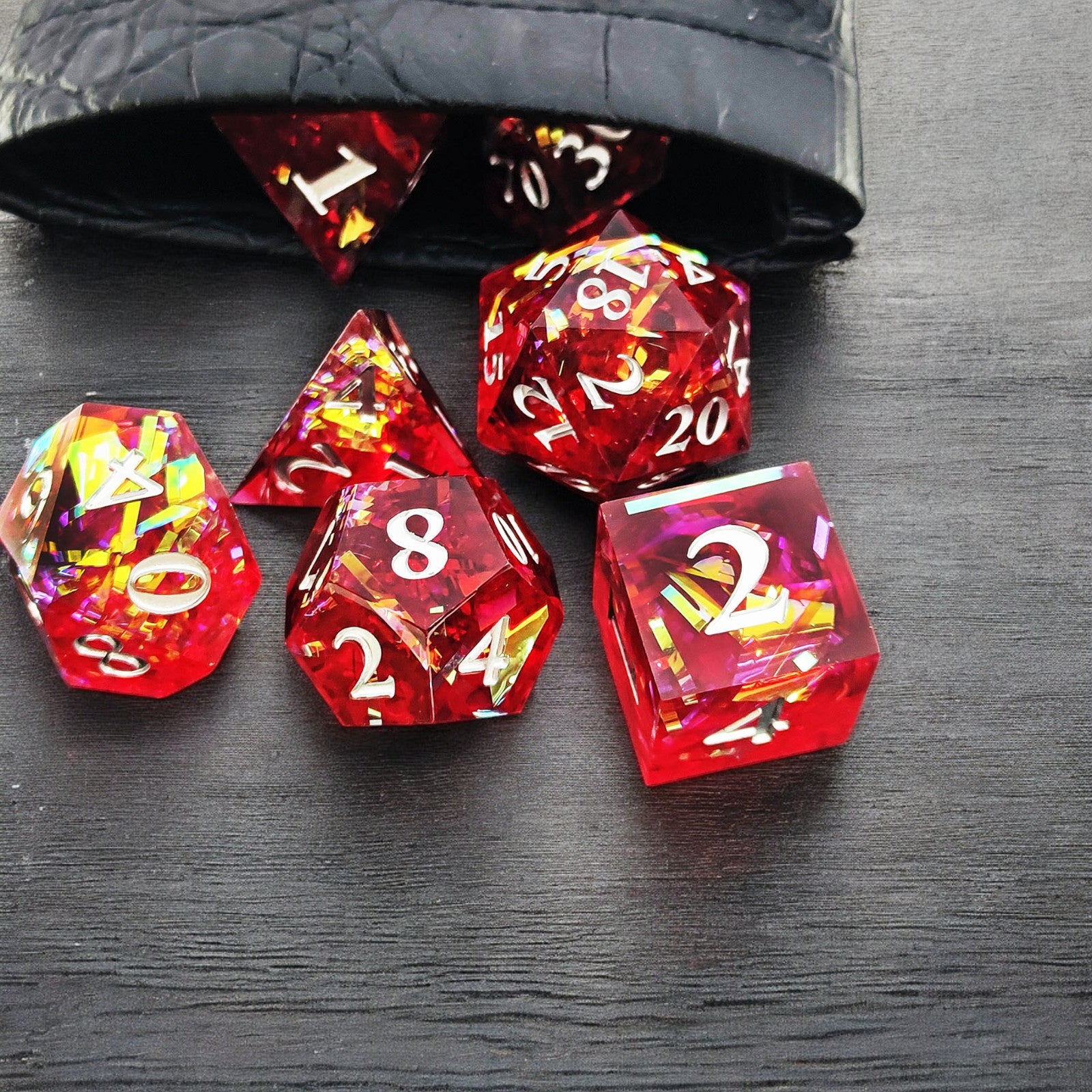 Red Ruby Shard Resin Dnd D&d Dice Set - Masters Dice