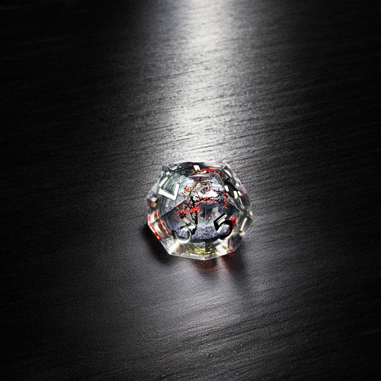 Silver Plum Blossom Liquid Core Resin Dnd D&d Dice Set - Masters Dice